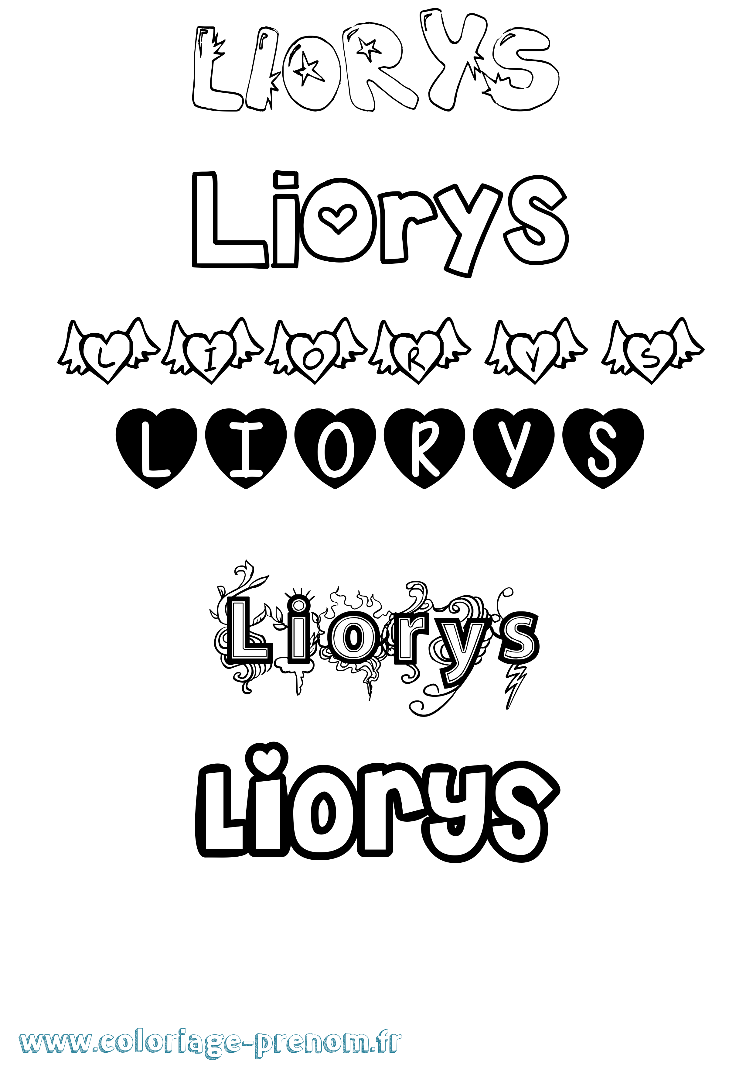 Coloriage Liorys Girly Coloriage prénom Liorys Girly
