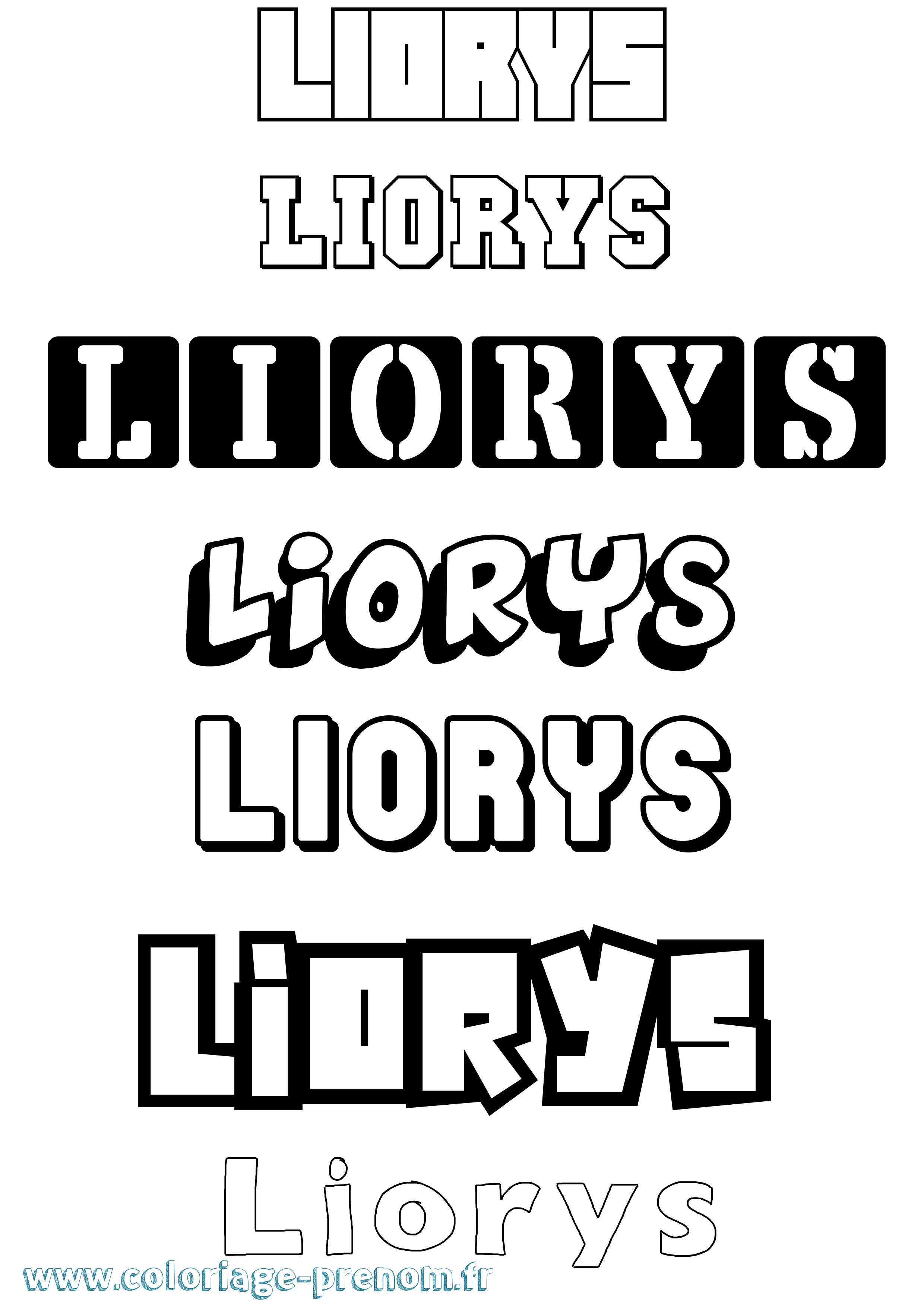 Coloriage Liorys Simple Coloriage prénom Liorys Simple
