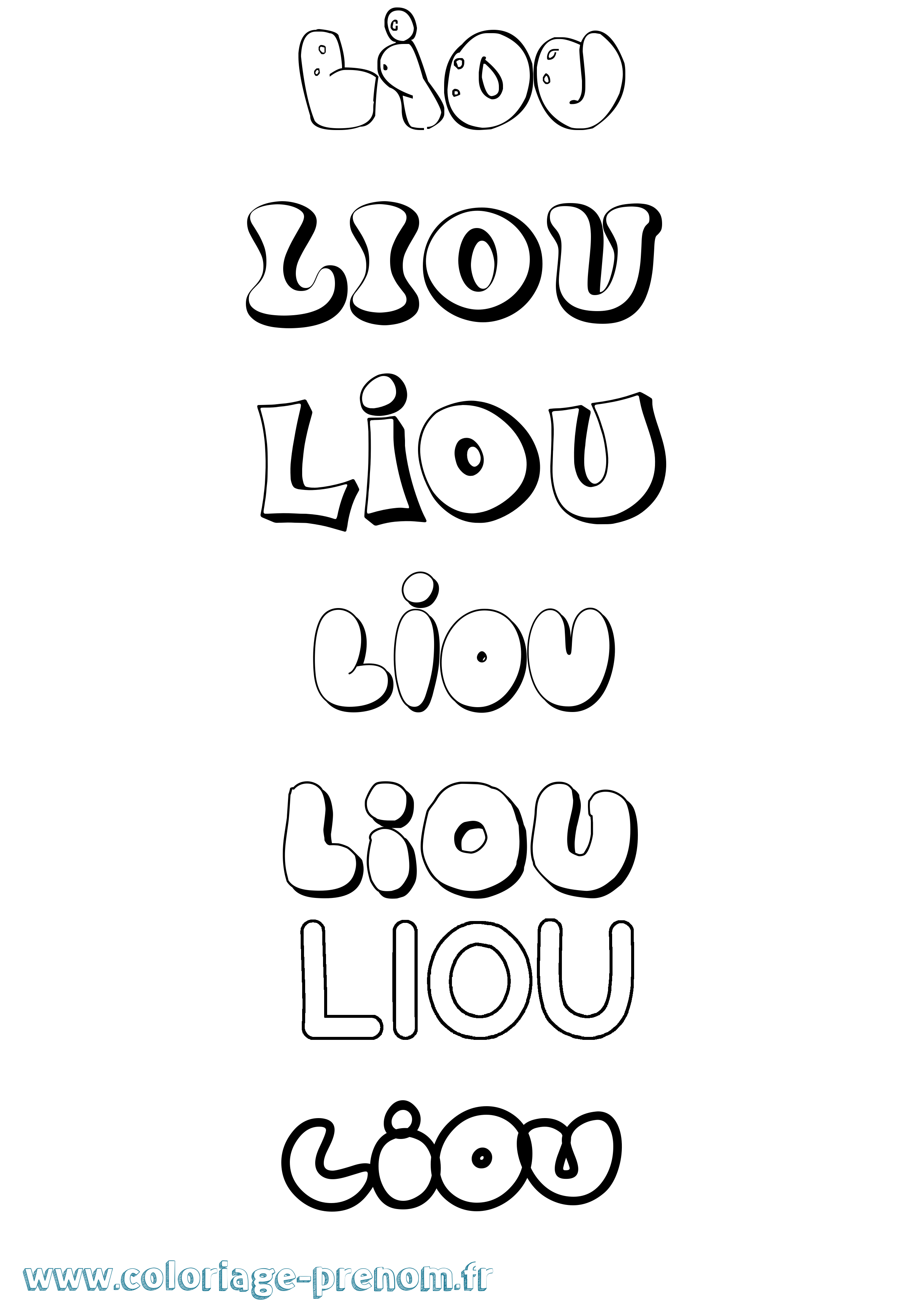 Coloriage Liou Bubble Coloriage prénom Liou Bubble