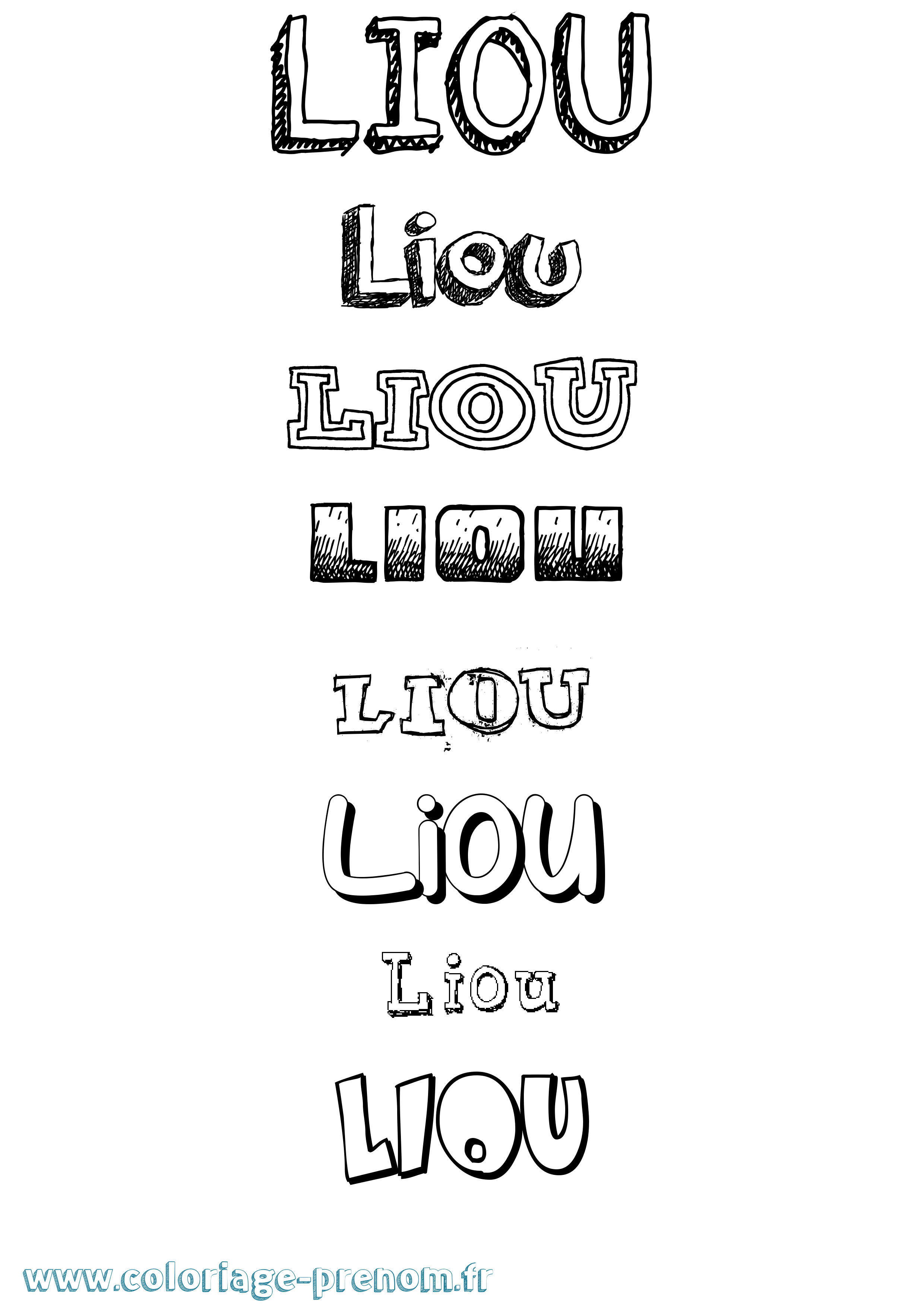 Coloriage Liou Dessiné Coloriage prénom Liou Dessiné