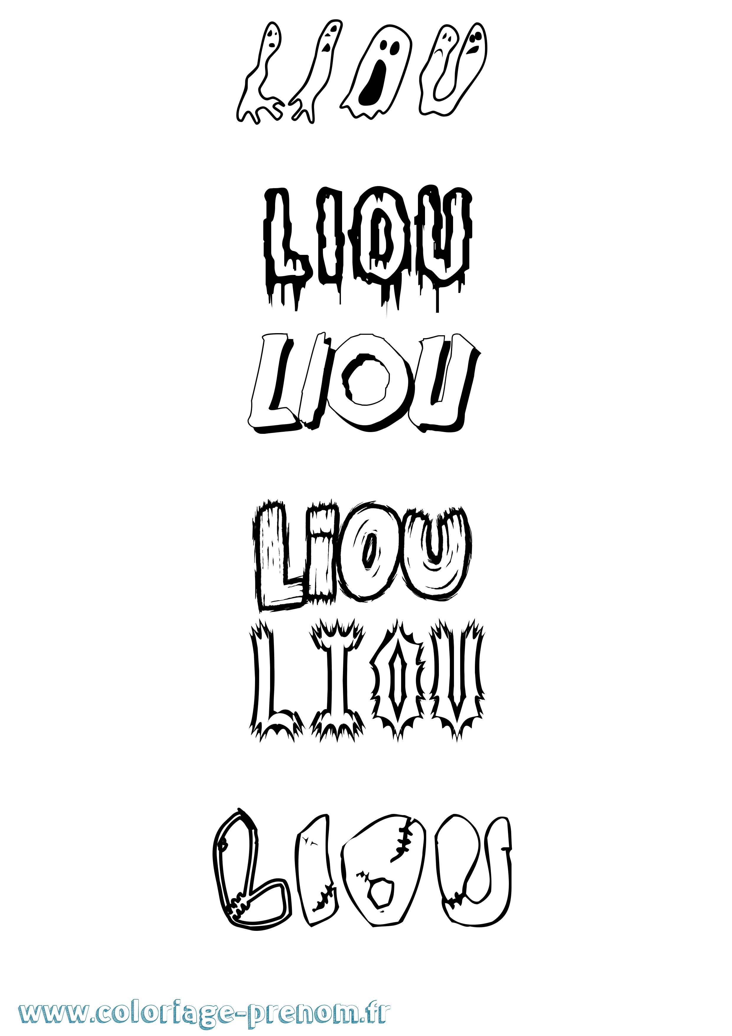 Coloriage Liou Frisson Coloriage prénom Liou Frisson