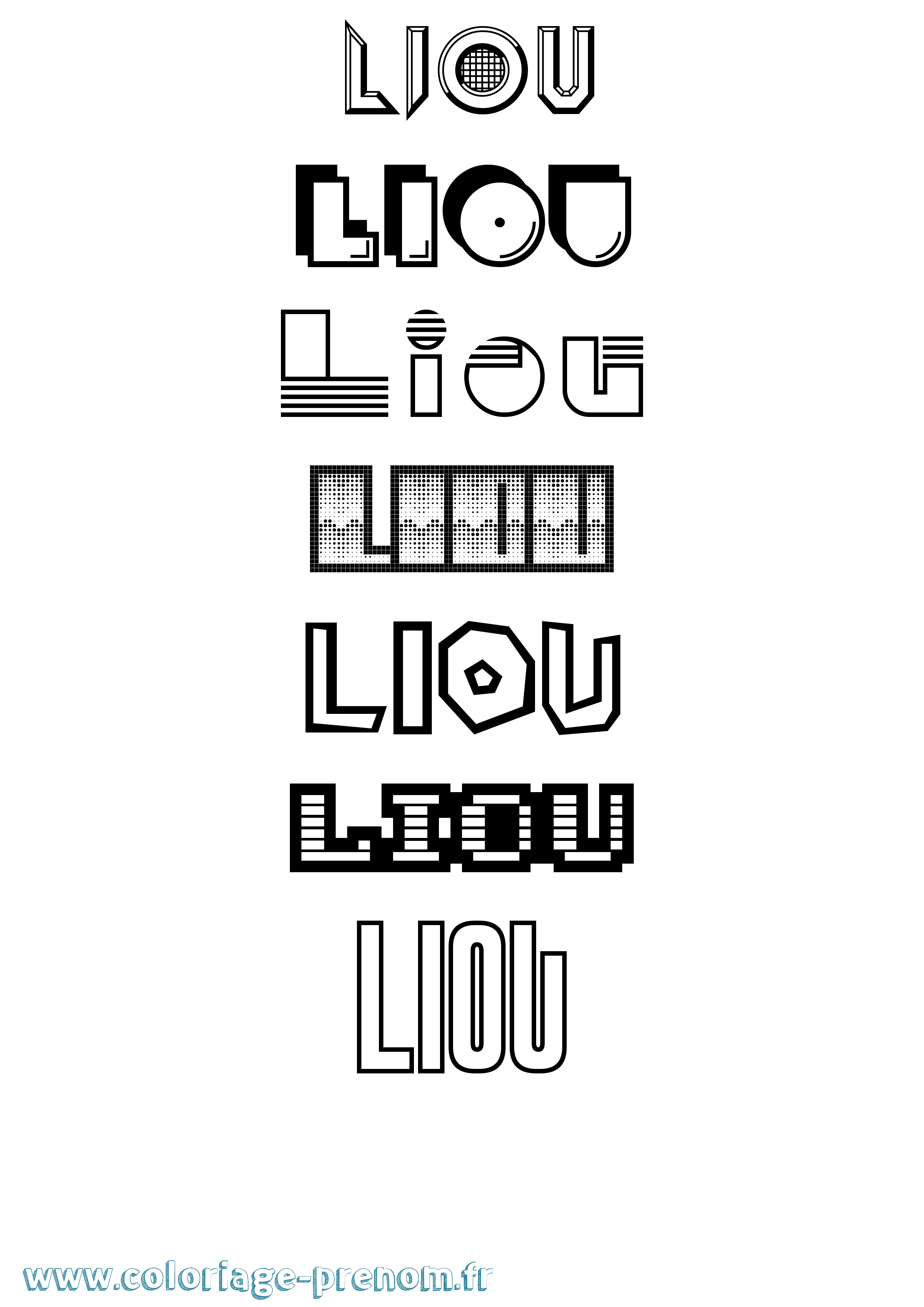 Coloriage Liou Jeux Vidéos Coloriage prénom Liou Jeux Vidéos