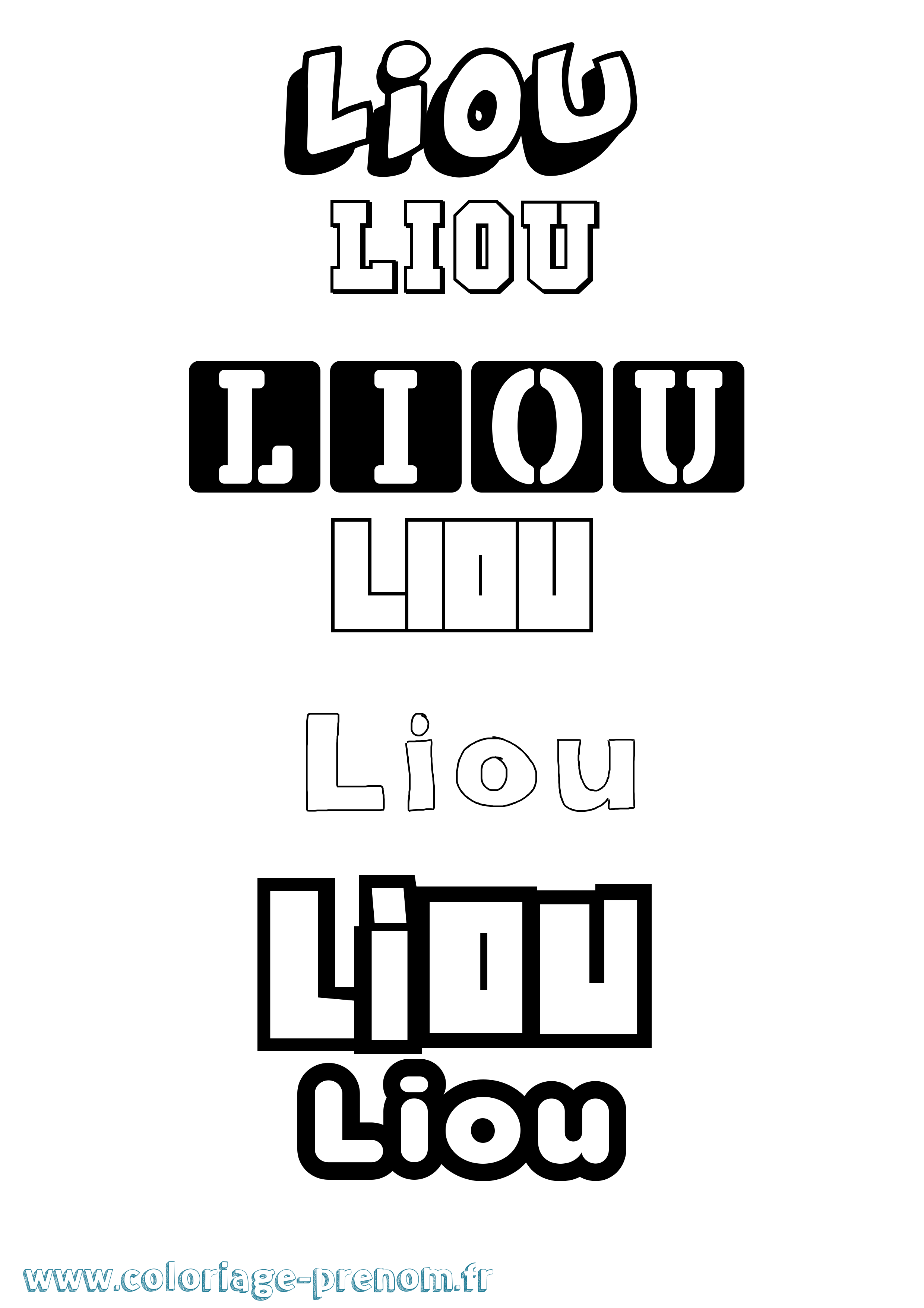 Coloriage Liou Simple Coloriage prénom Liou Simple