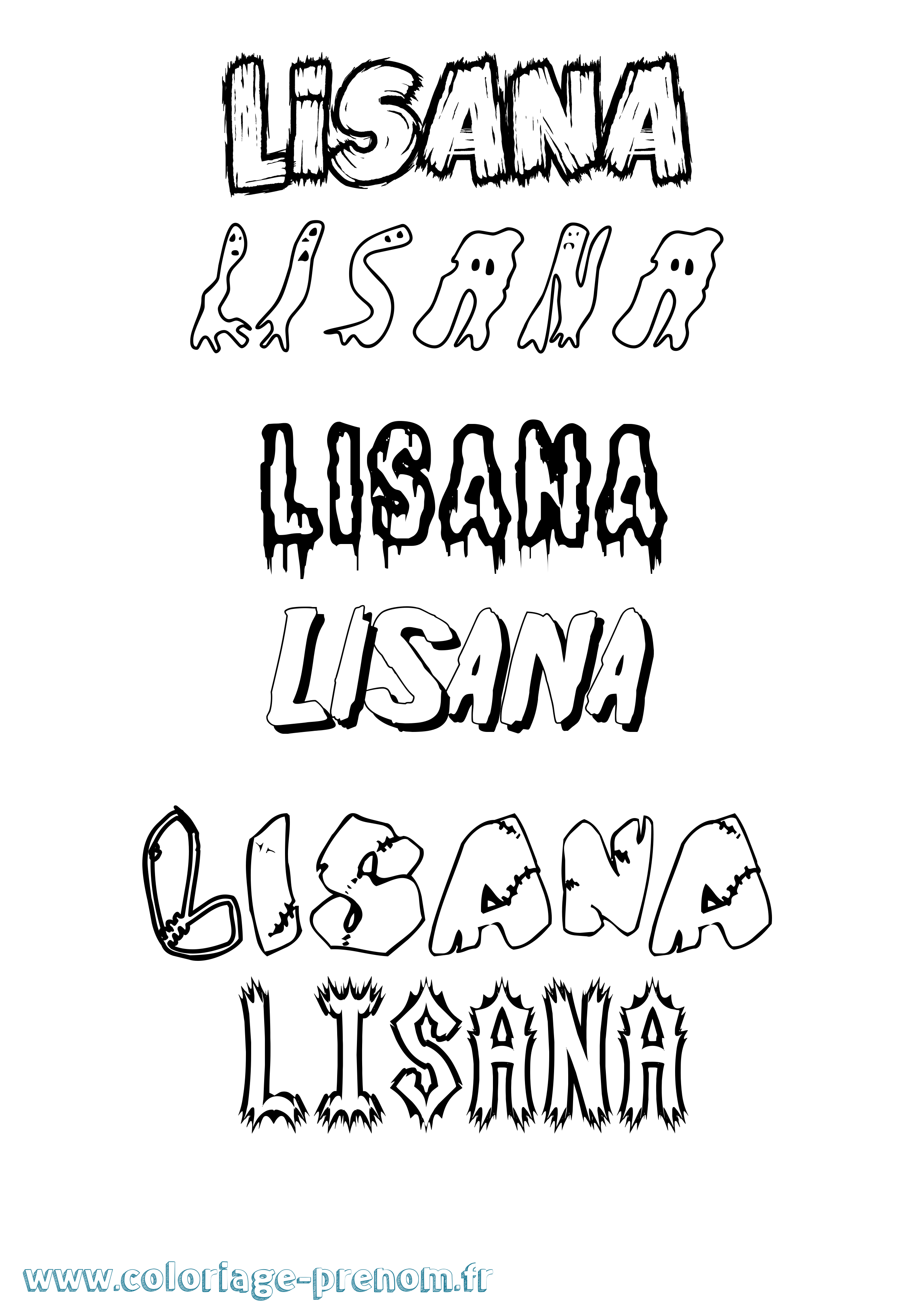 Coloriage Lisana Frisson Coloriage prénom Lisana Frisson