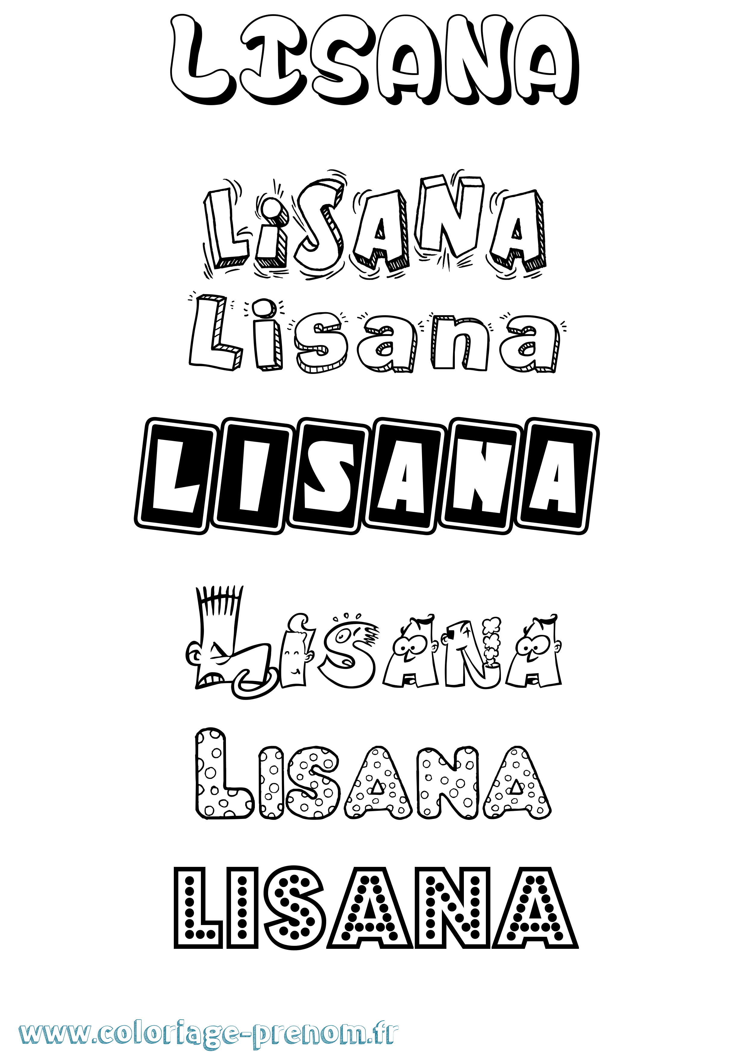 Coloriage Lisana Fun Coloriage prénom Lisana Fun