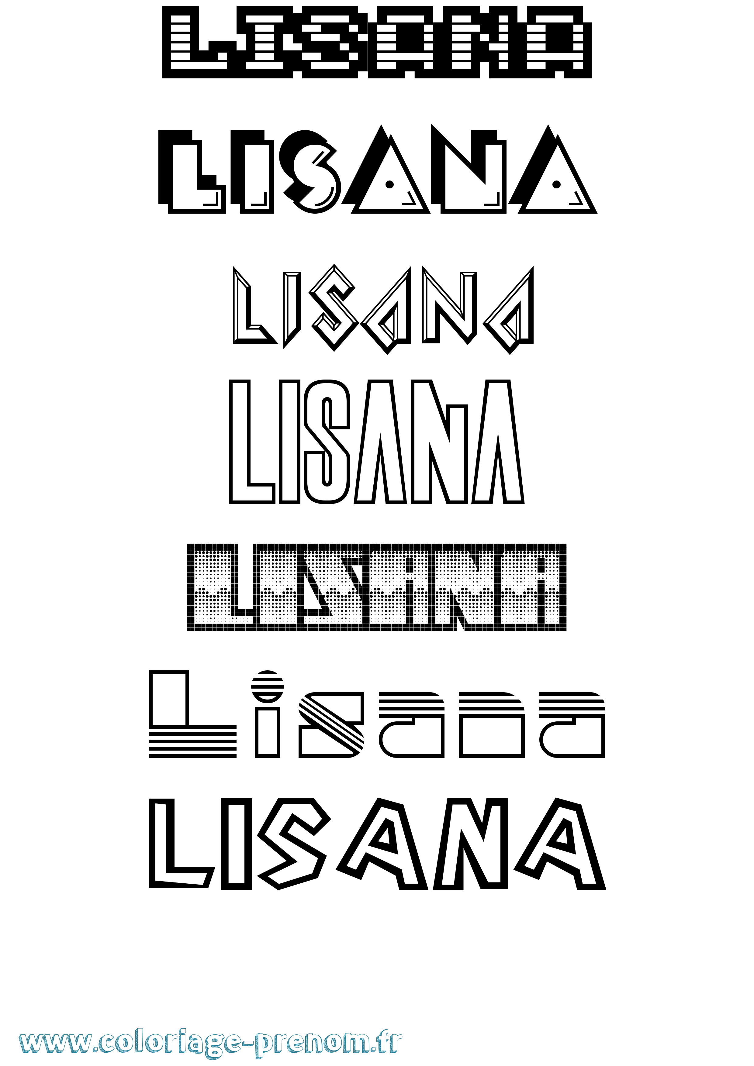 Coloriage Lisana Jeux Vidéos Coloriage prénom Lisana Jeux Vidéos
