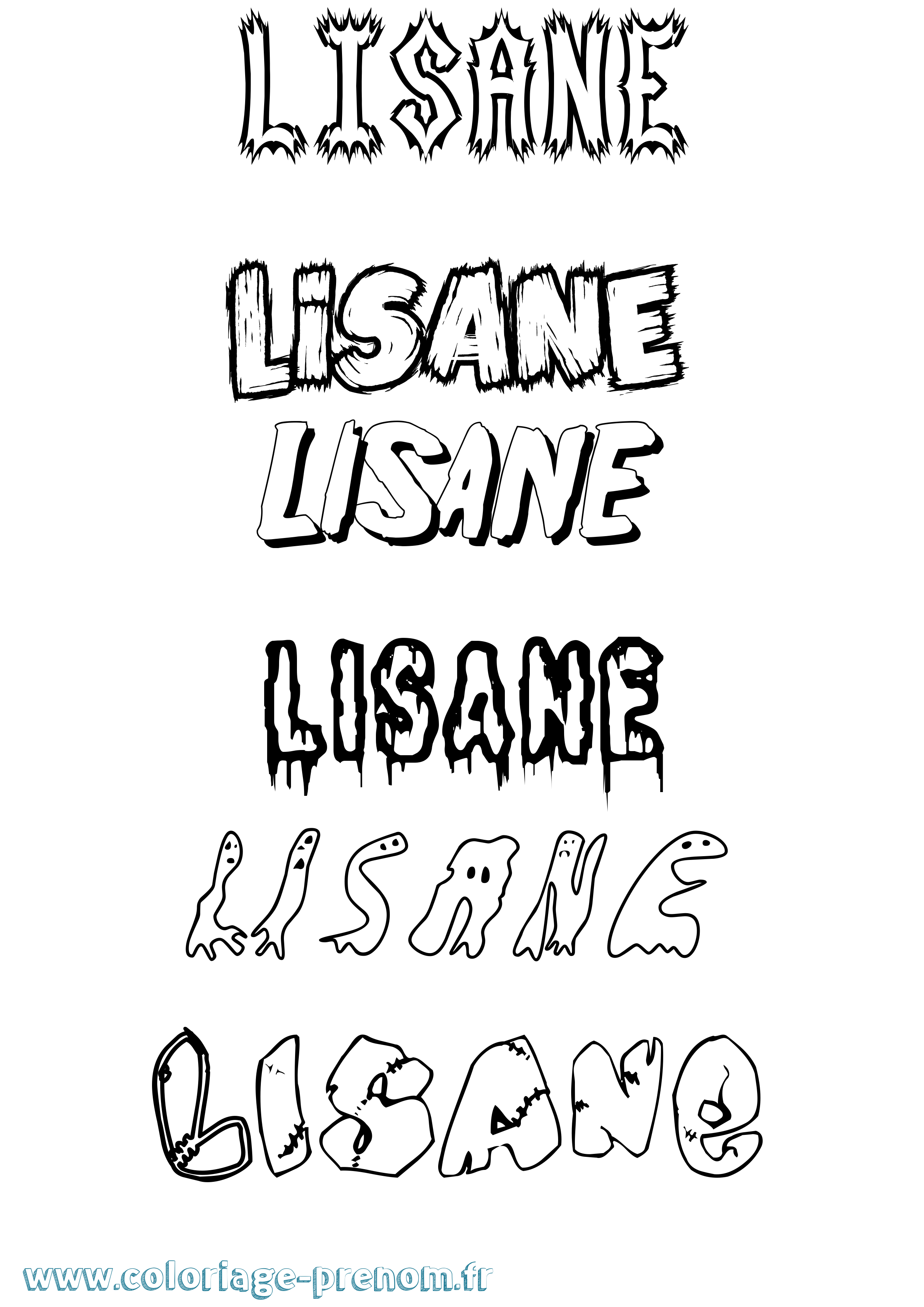 Coloriage Lisane Frisson Coloriage prénom Lisane Frisson