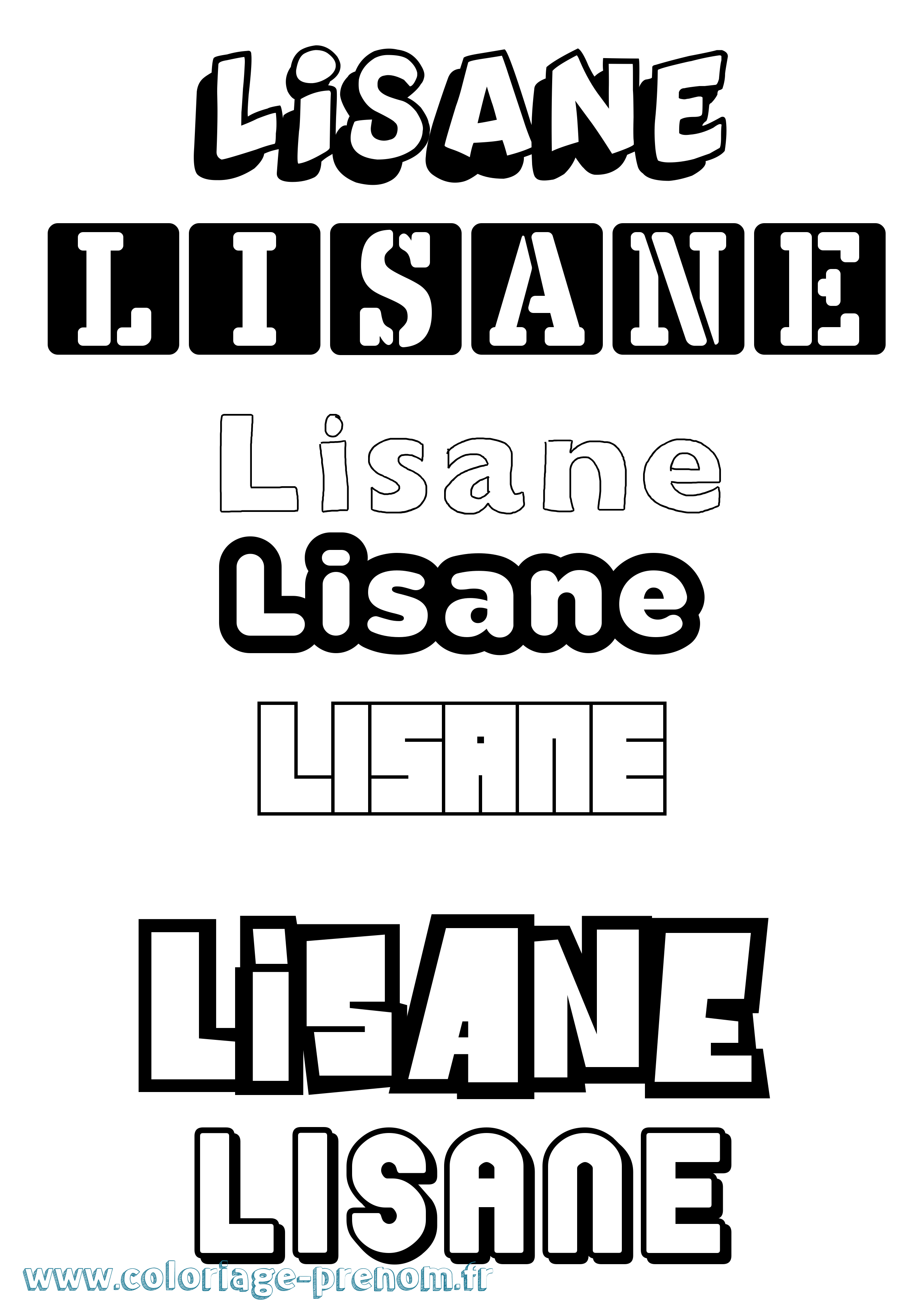 Coloriage Lisane Simple Coloriage prénom Lisane Simple