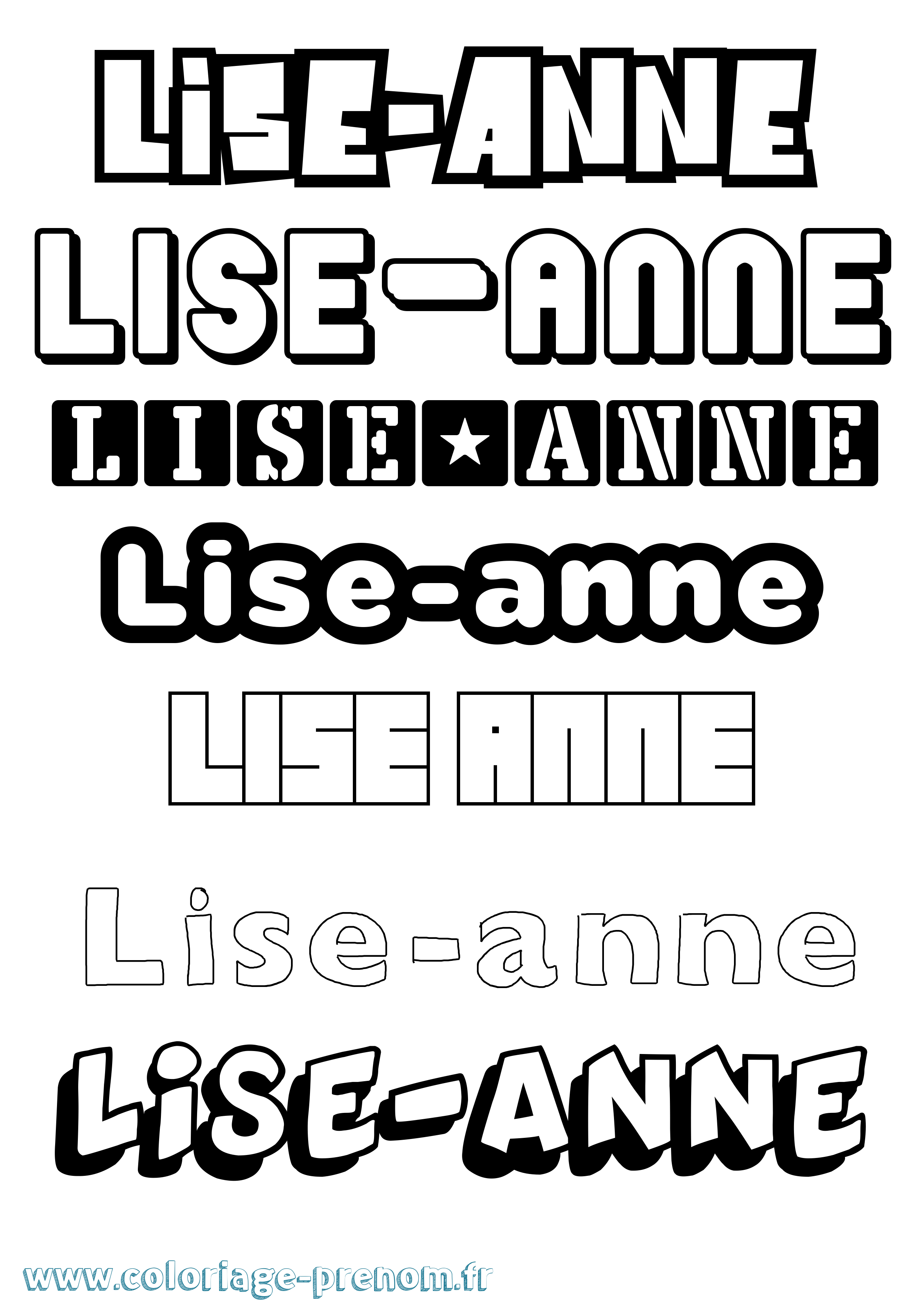 Coloriage Lise-Anne Simple Coloriage prénom Lise-Anne Simple