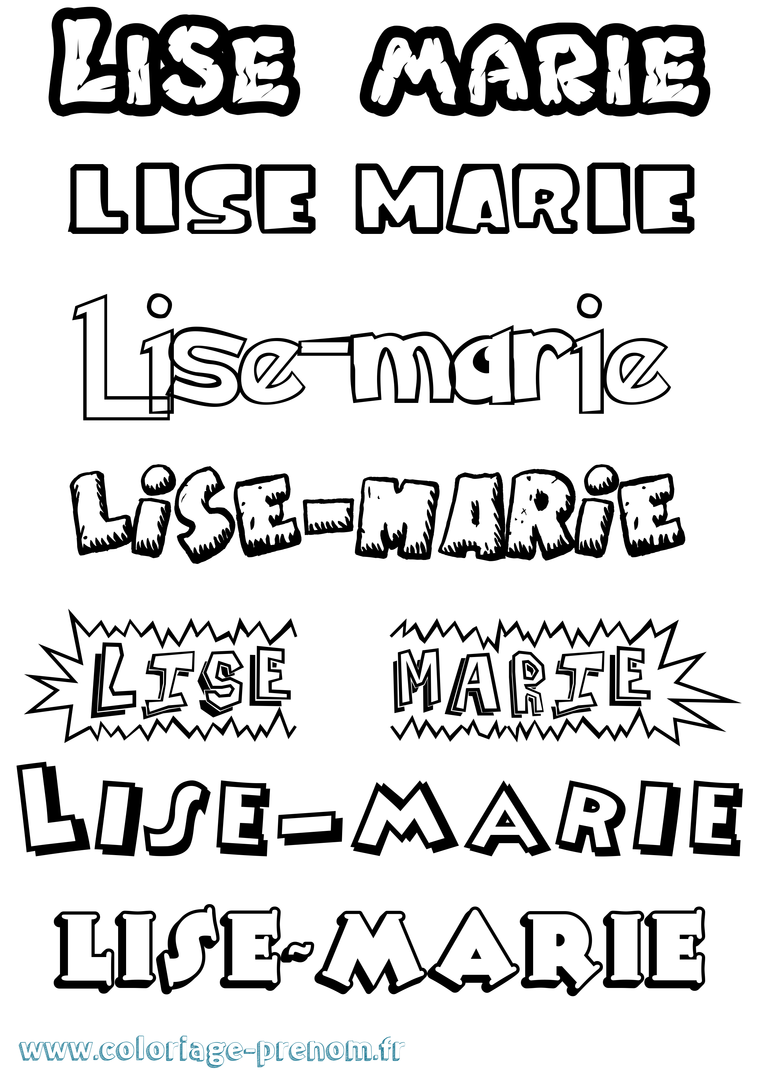 Coloriage Lise-Marie Dessin Animé Coloriage prénom Lise-Marie Dessin Animé