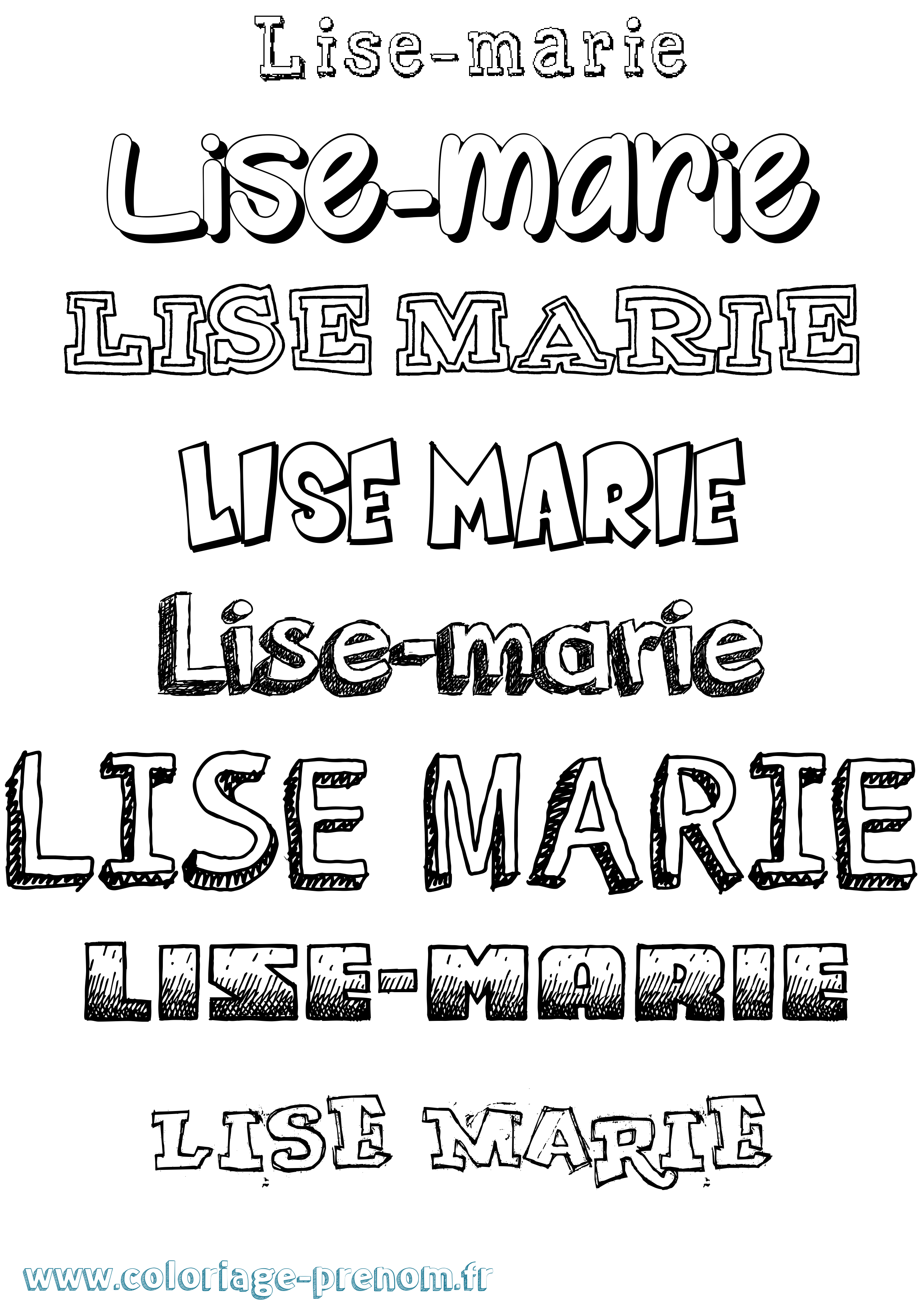 Coloriage Lise-Marie Dessiné Coloriage prénom Lise-Marie Dessiné
