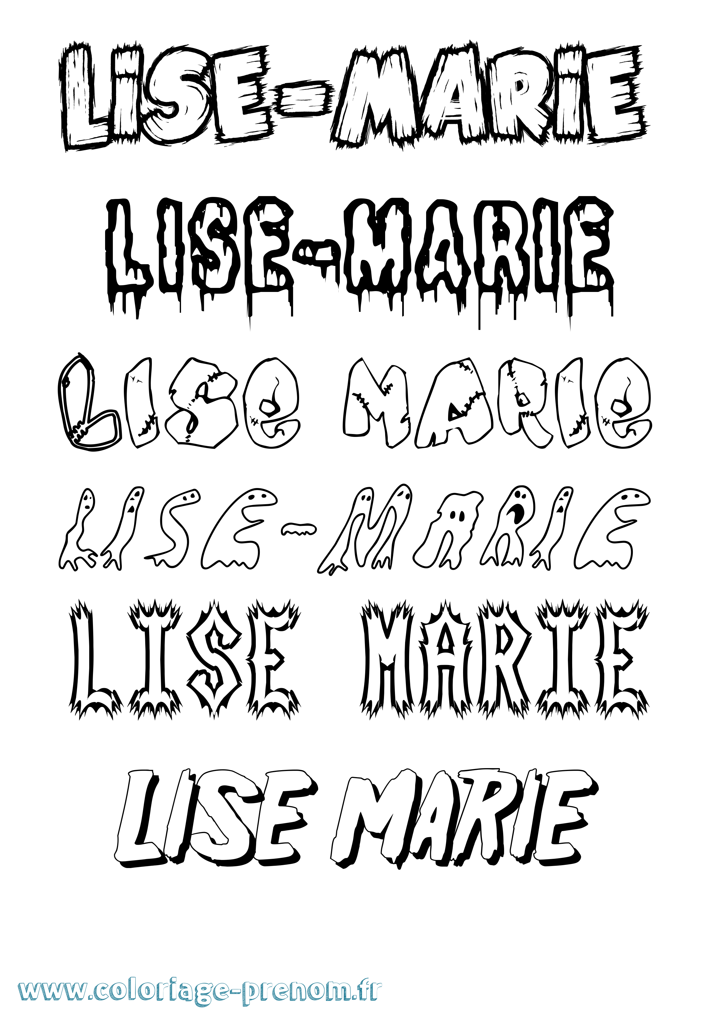 Coloriage Lise-Marie Frisson Coloriage prénom Lise-Marie Frisson