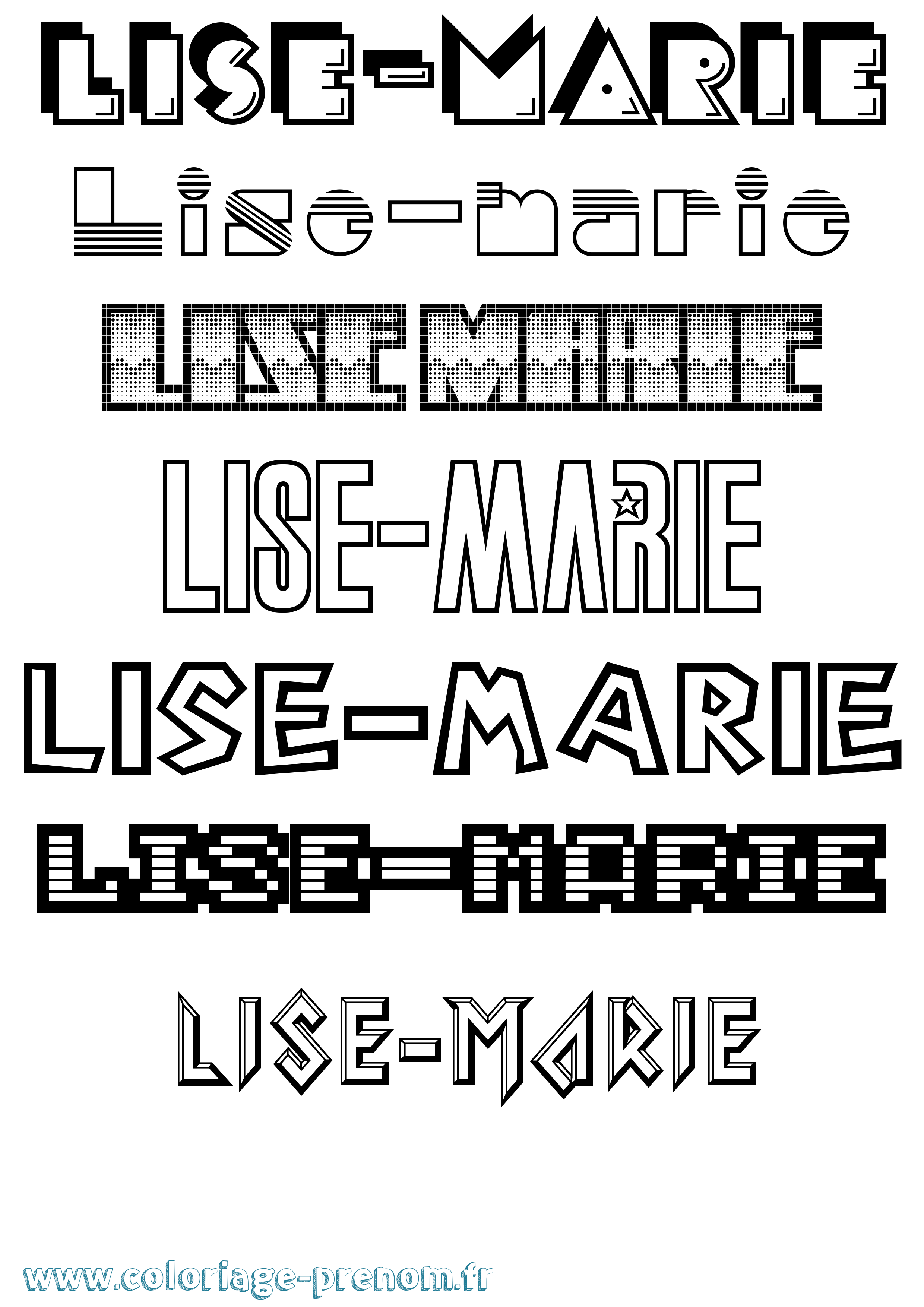 Coloriage Lise-Marie Jeux Vidéos Coloriage prénom Lise-Marie Jeux Vidéos