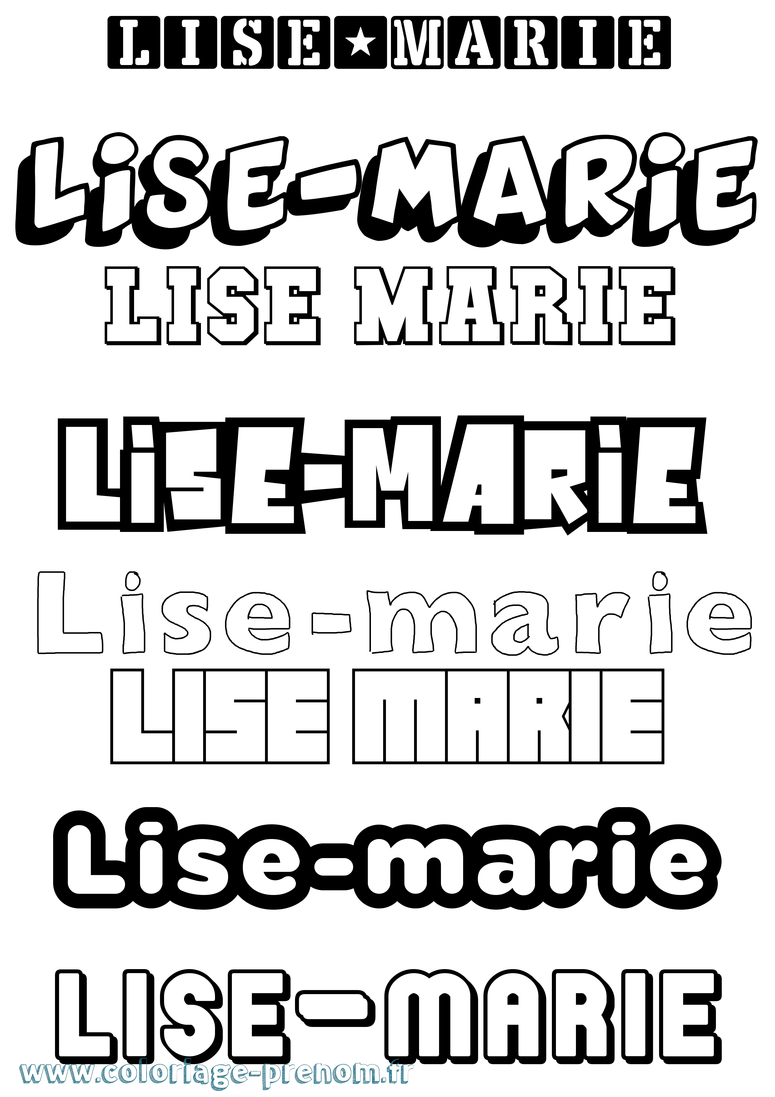 Coloriage Lise-Marie Simple Coloriage prénom Lise-Marie Simple