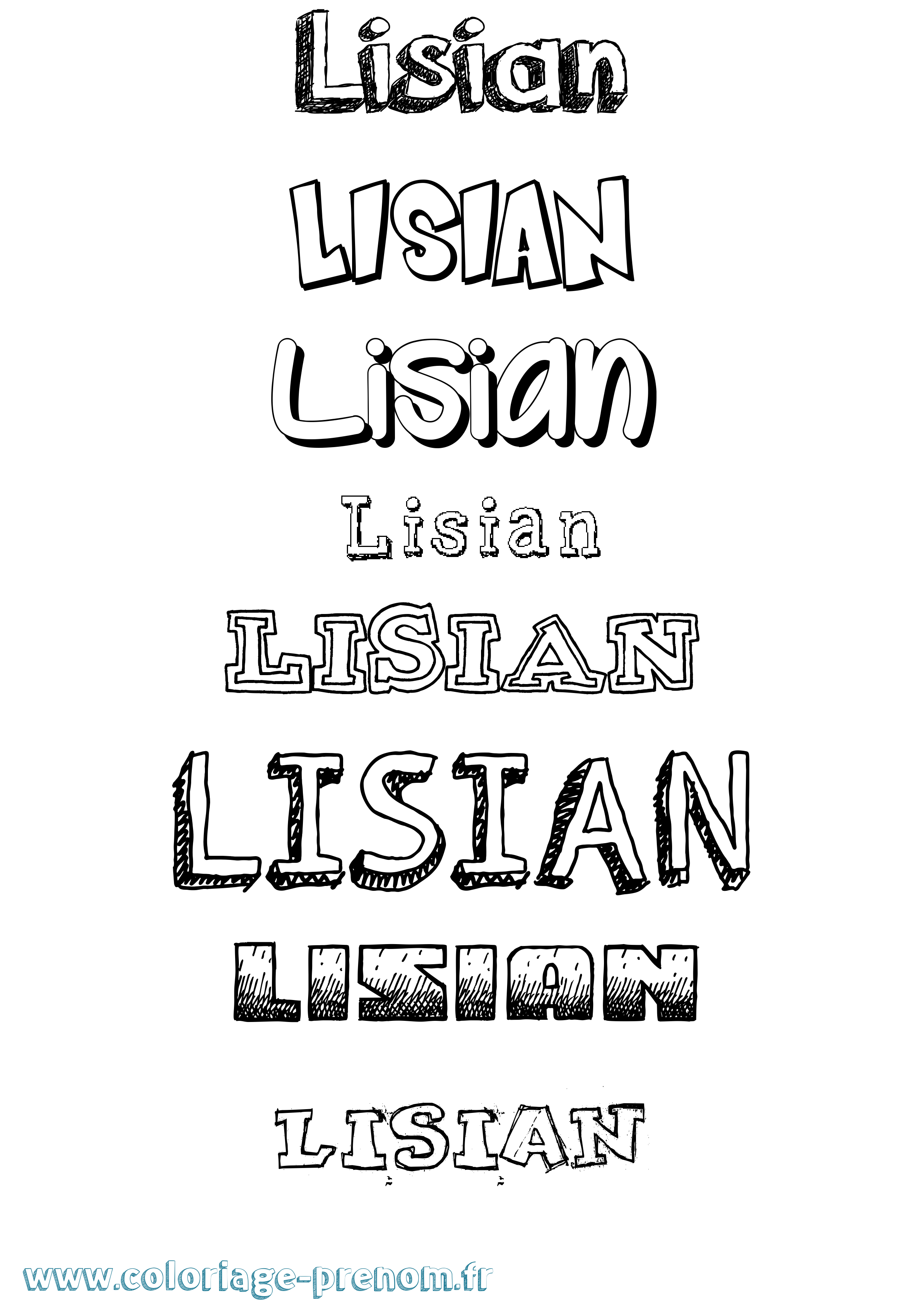 Coloriage Lisian Dessiné Coloriage prénom Lisian Dessiné