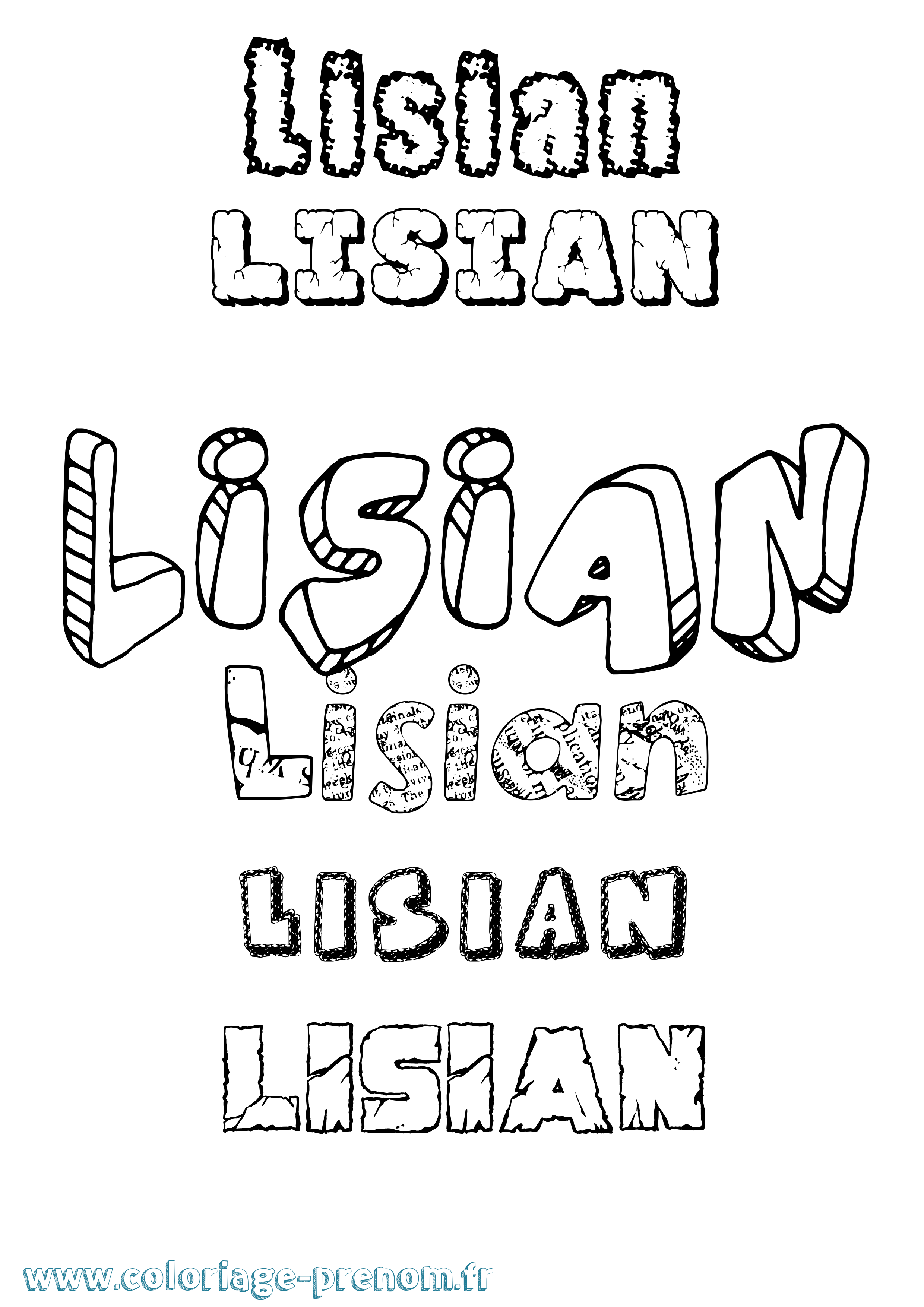 Coloriage Lisian Destructuré Coloriage prénom Lisian Destructuré