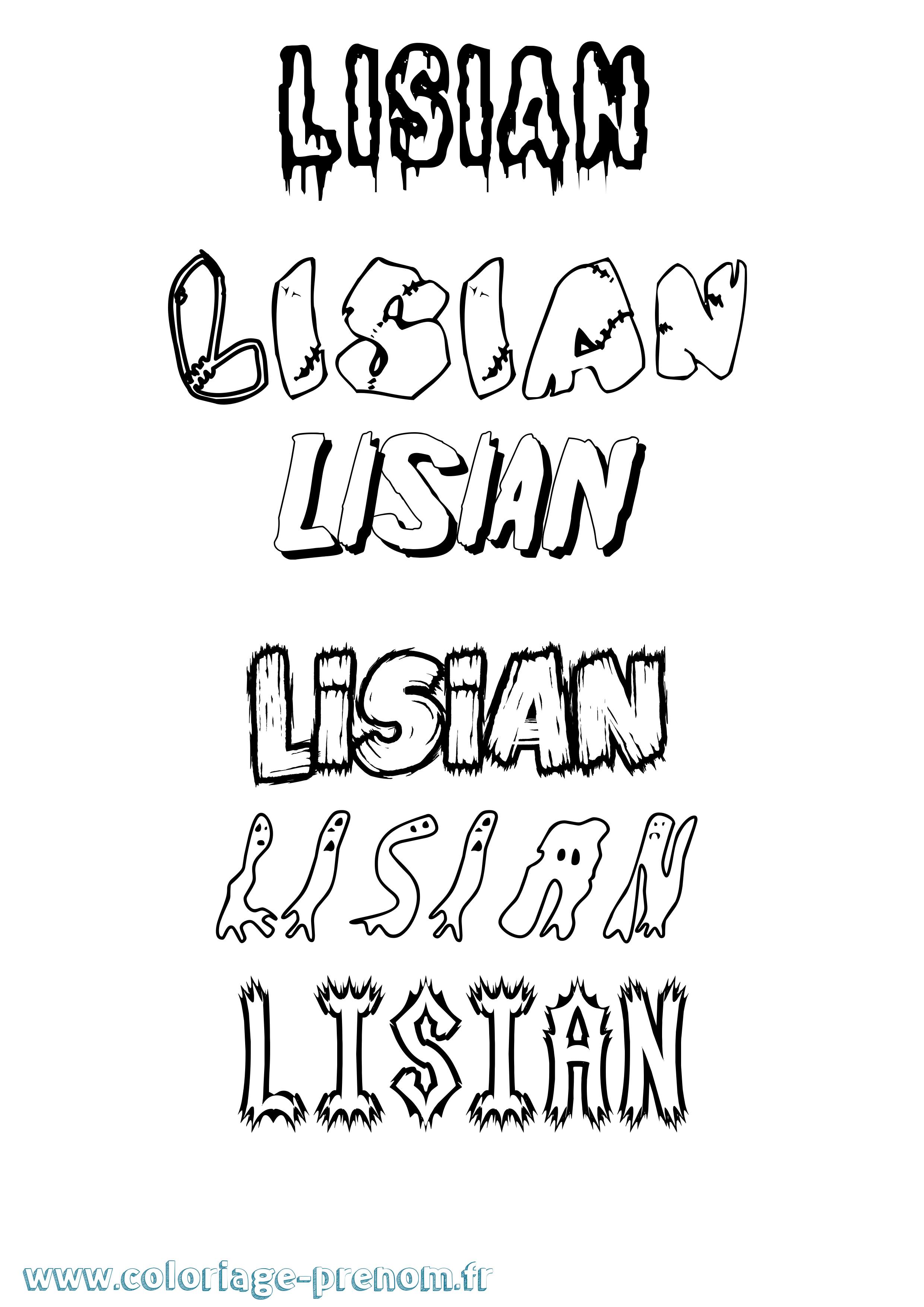 Coloriage Lisian Frisson Coloriage prénom Lisian Frisson