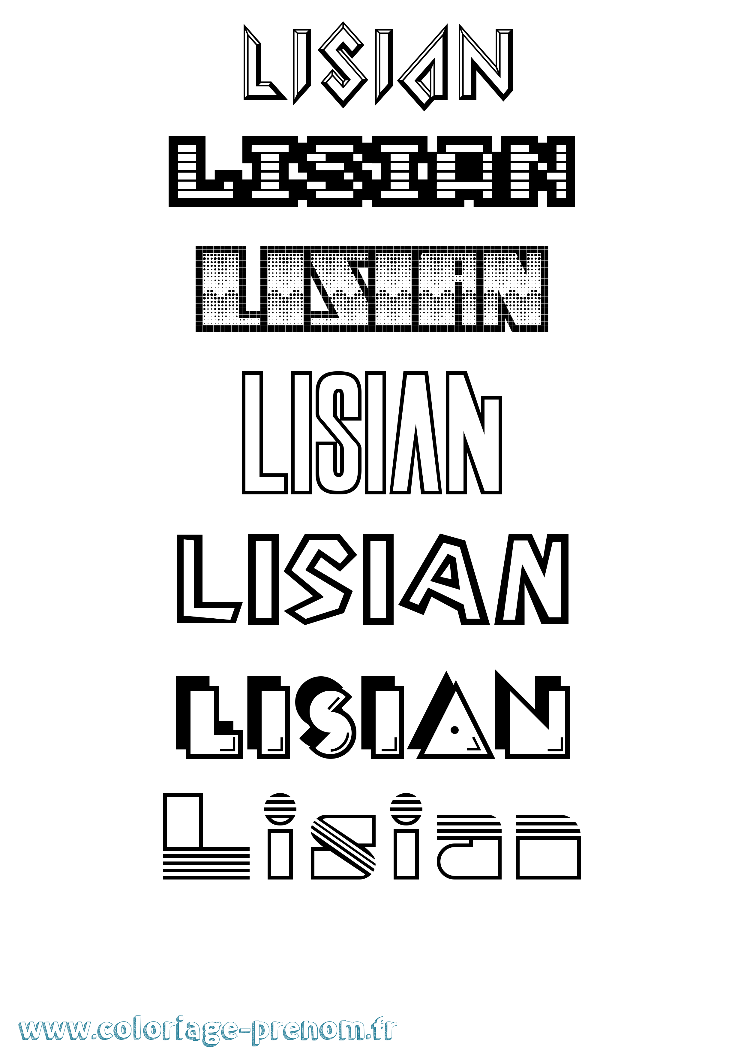 Coloriage Lisian Jeux Vidéos Coloriage prénom Lisian Jeux Vidéos