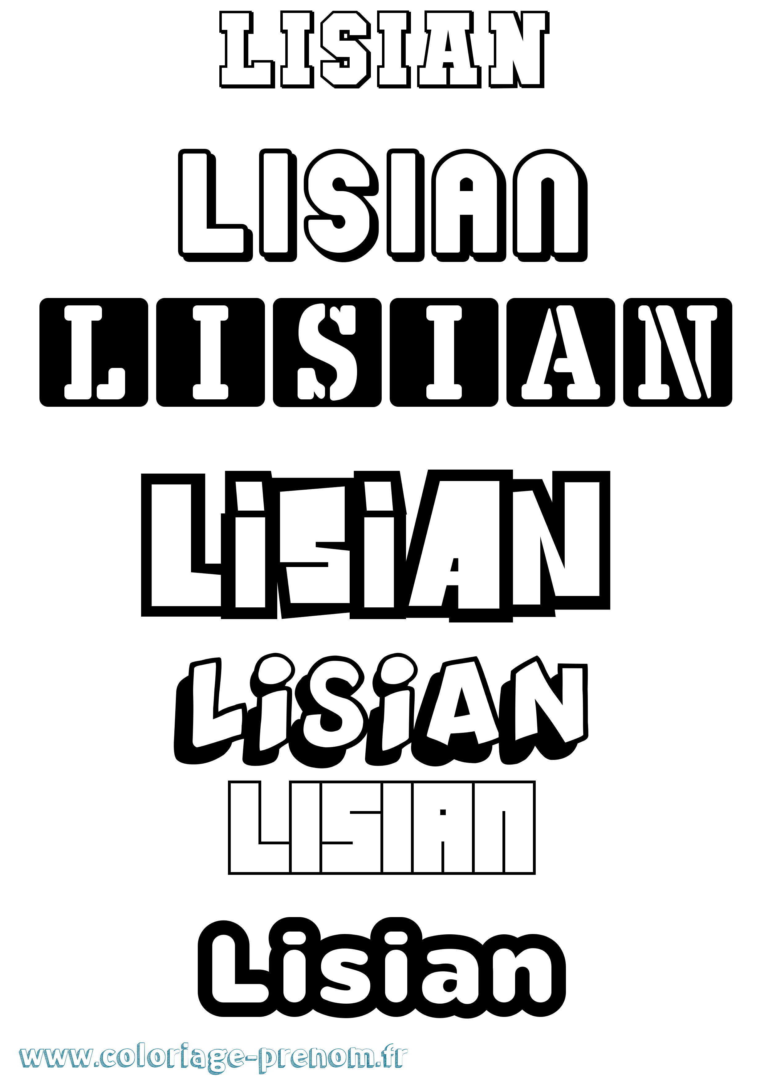 Coloriage Lisian Simple Coloriage prénom Lisian Simple