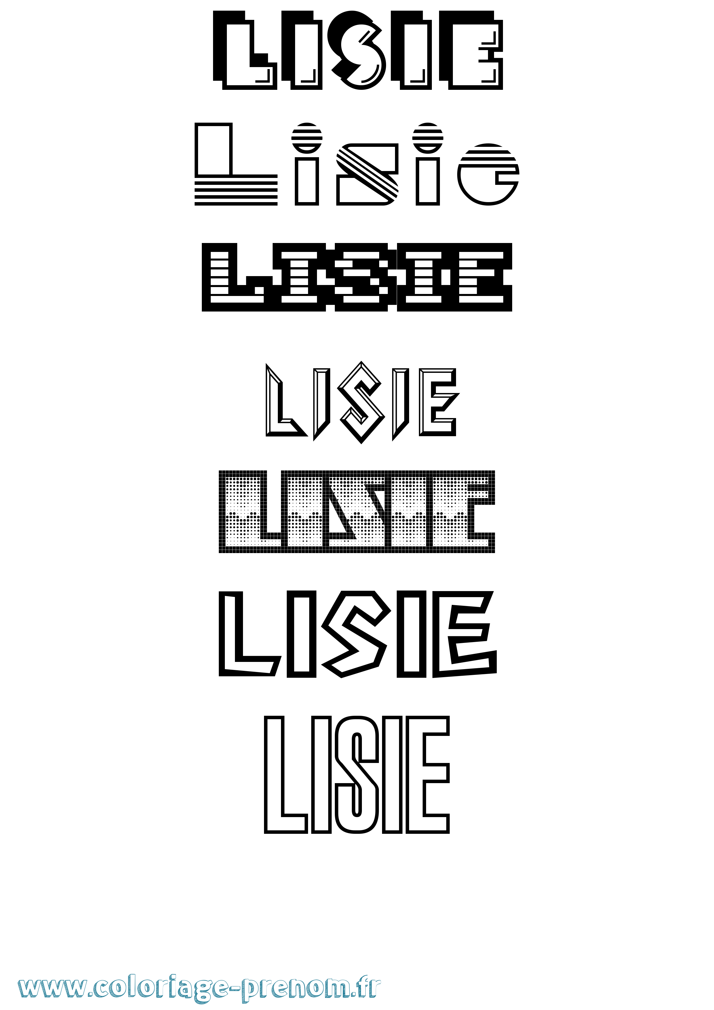 Coloriage Lisie Jeux Vidéos Coloriage prénom Lisie Jeux Vidéos