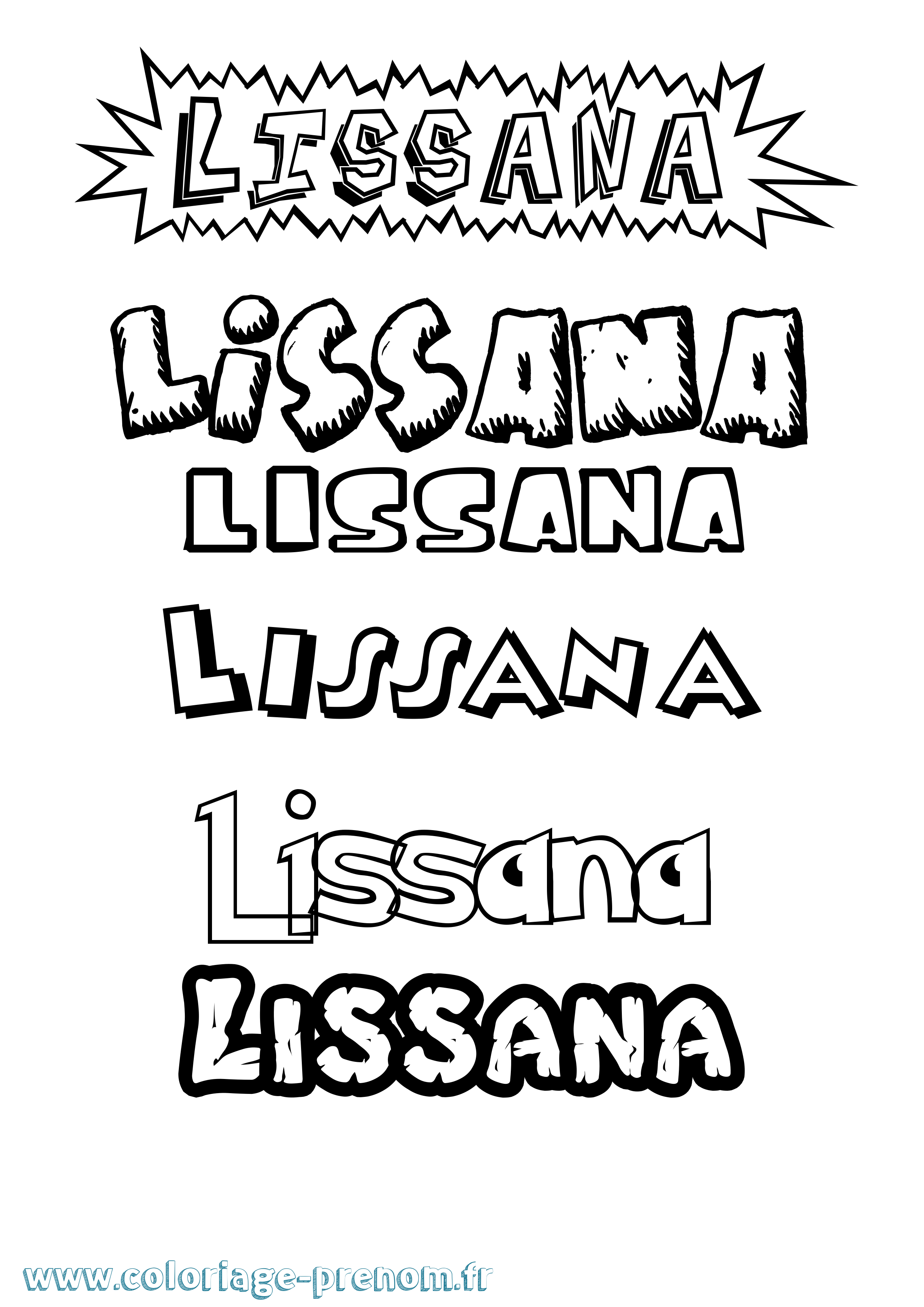 Coloriage Lissana Dessin Animé Coloriage prénom Lissana Dessin Animé