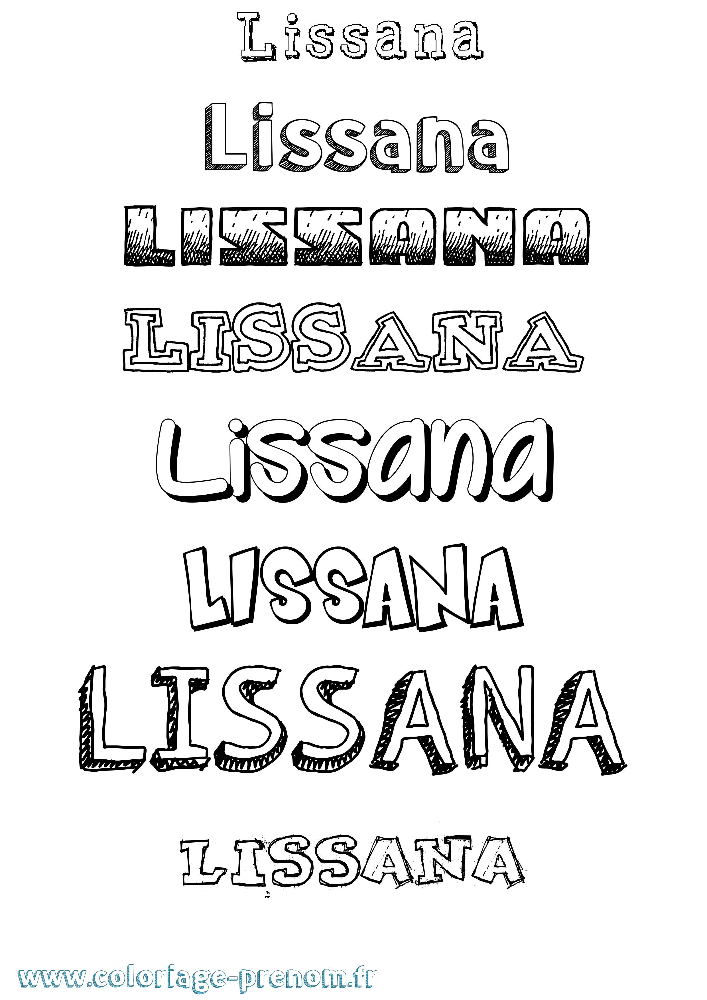 Coloriage Lissana Dessiné Coloriage prénom Lissana Dessiné