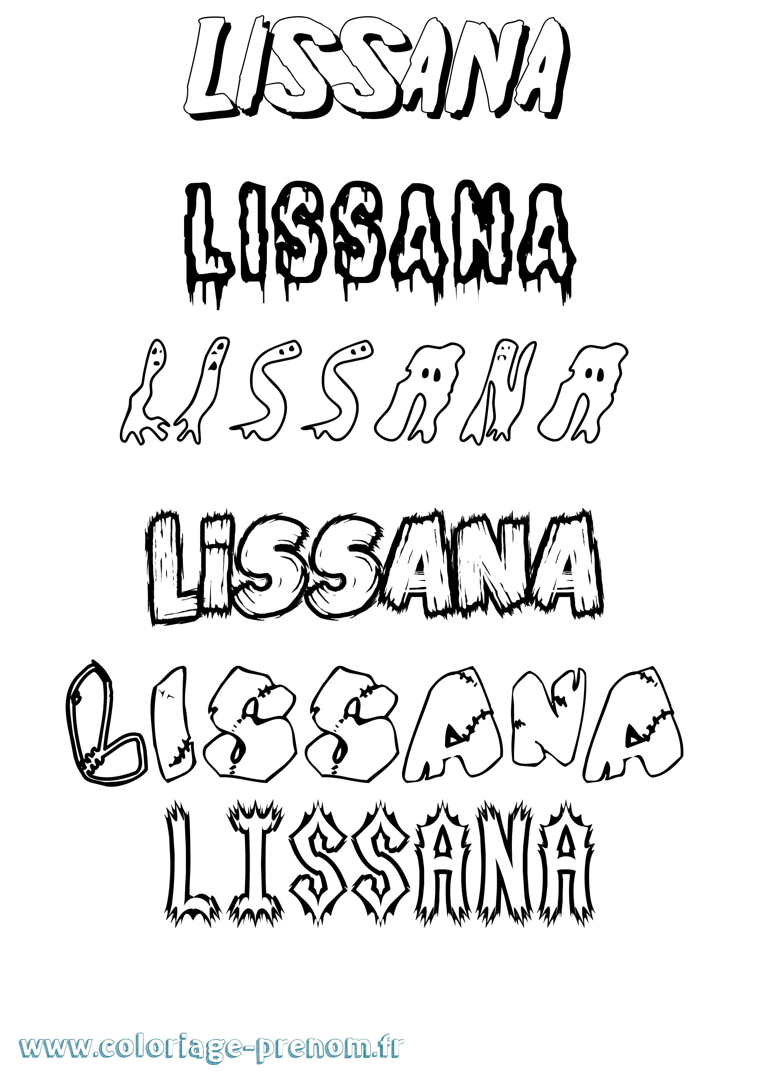 Coloriage Lissana Frisson Coloriage prénom Lissana Frisson