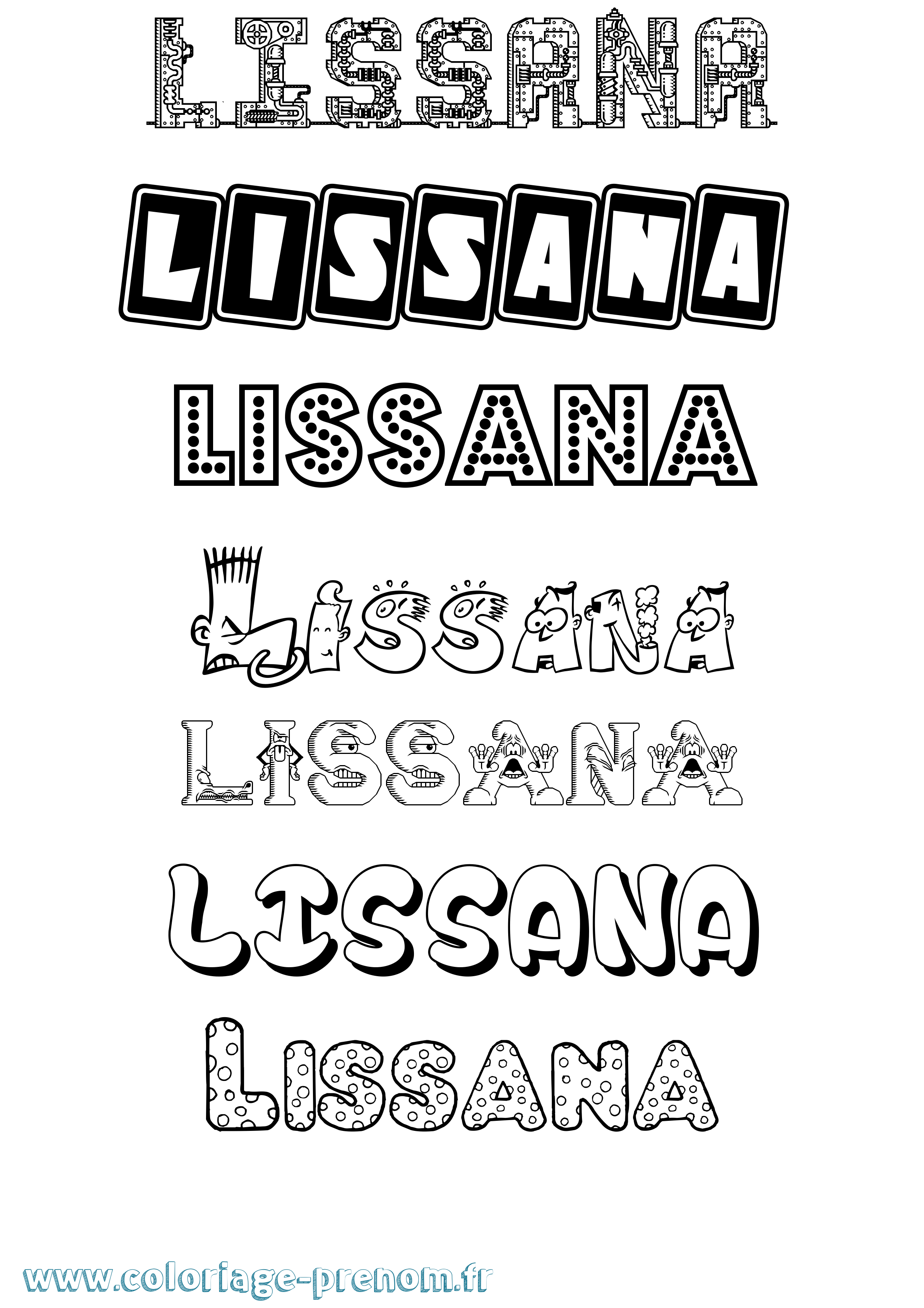 Coloriage Lissana Fun Coloriage prénom Lissana Fun