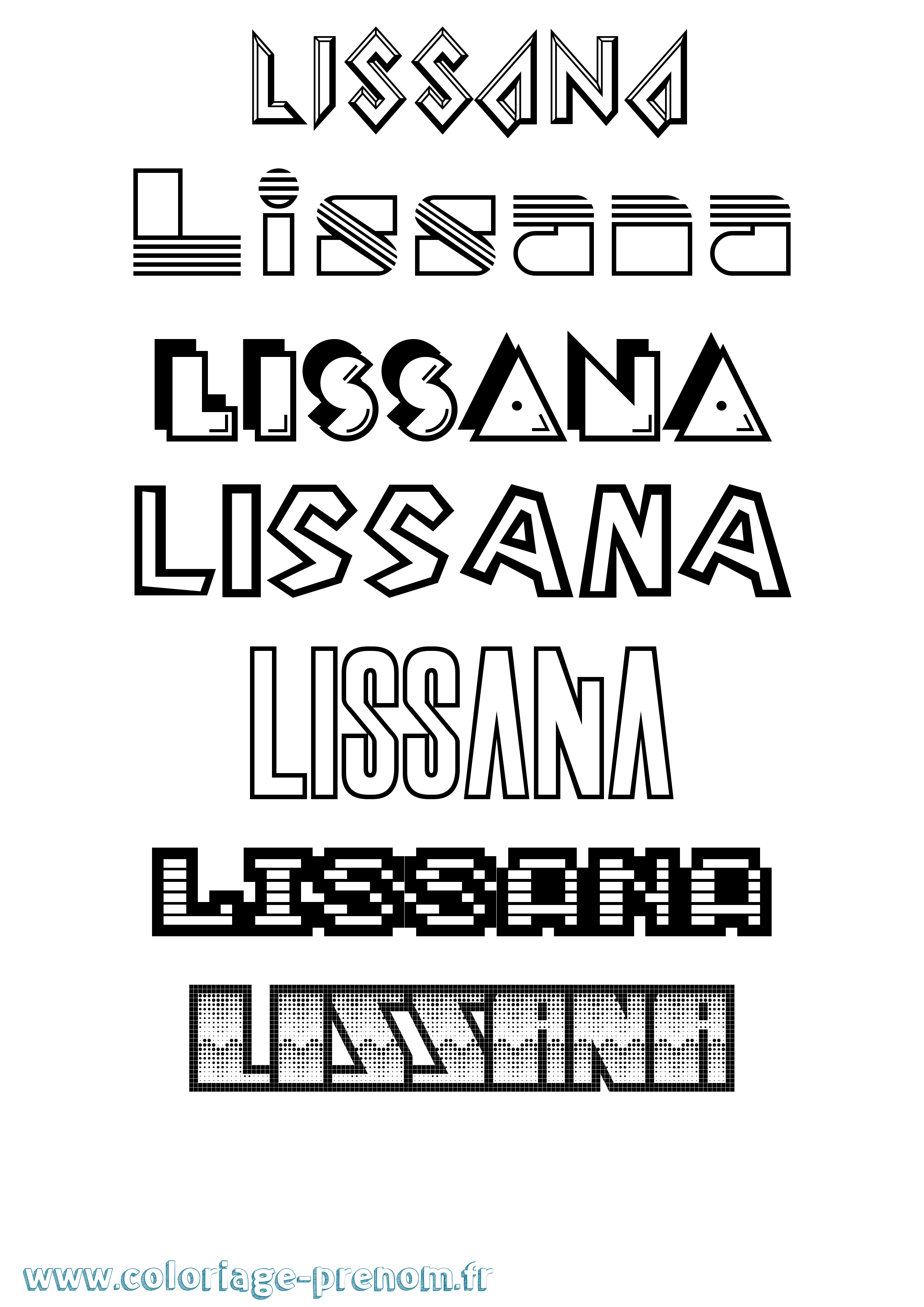 Coloriage Lissana Jeux Vidéos Coloriage prénom Lissana Jeux Vidéos