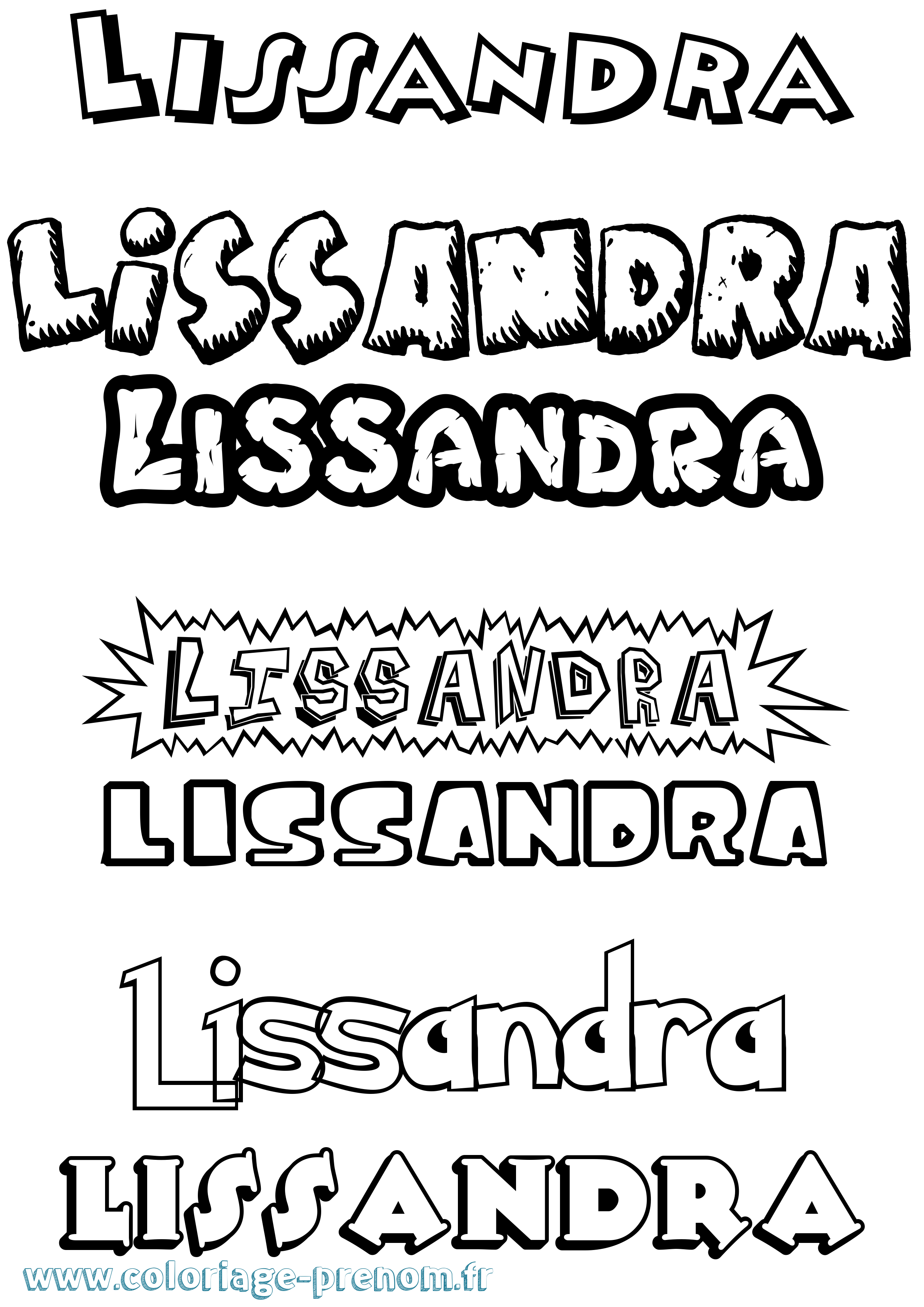 Coloriage Lissandra Dessin Animé Coloriage prénom Lissandra Dessin Animé