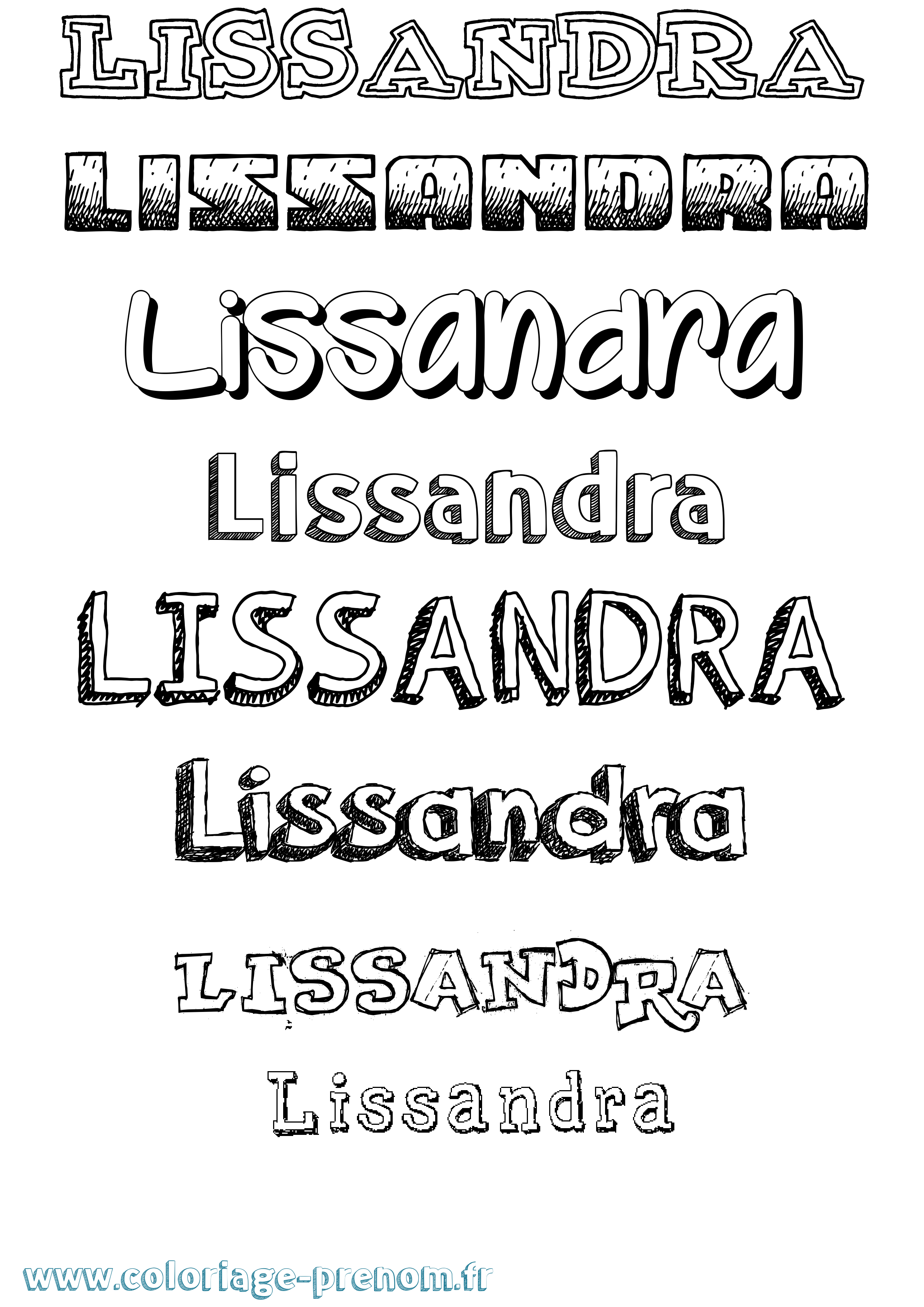 Coloriage Lissandra Dessiné Coloriage prénom Lissandra Dessiné
