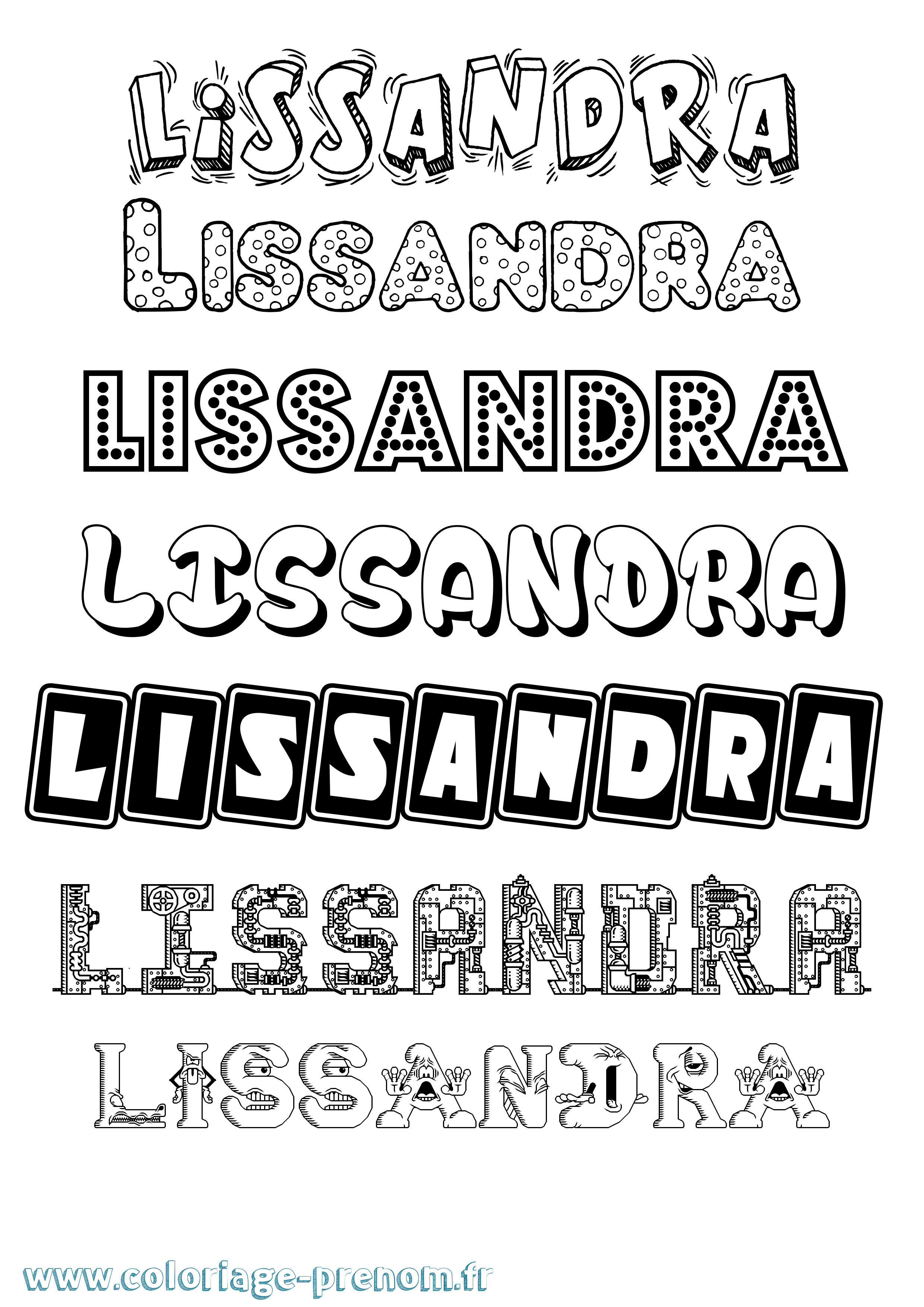 Coloriage Lissandra Fun Coloriage prénom Lissandra Fun