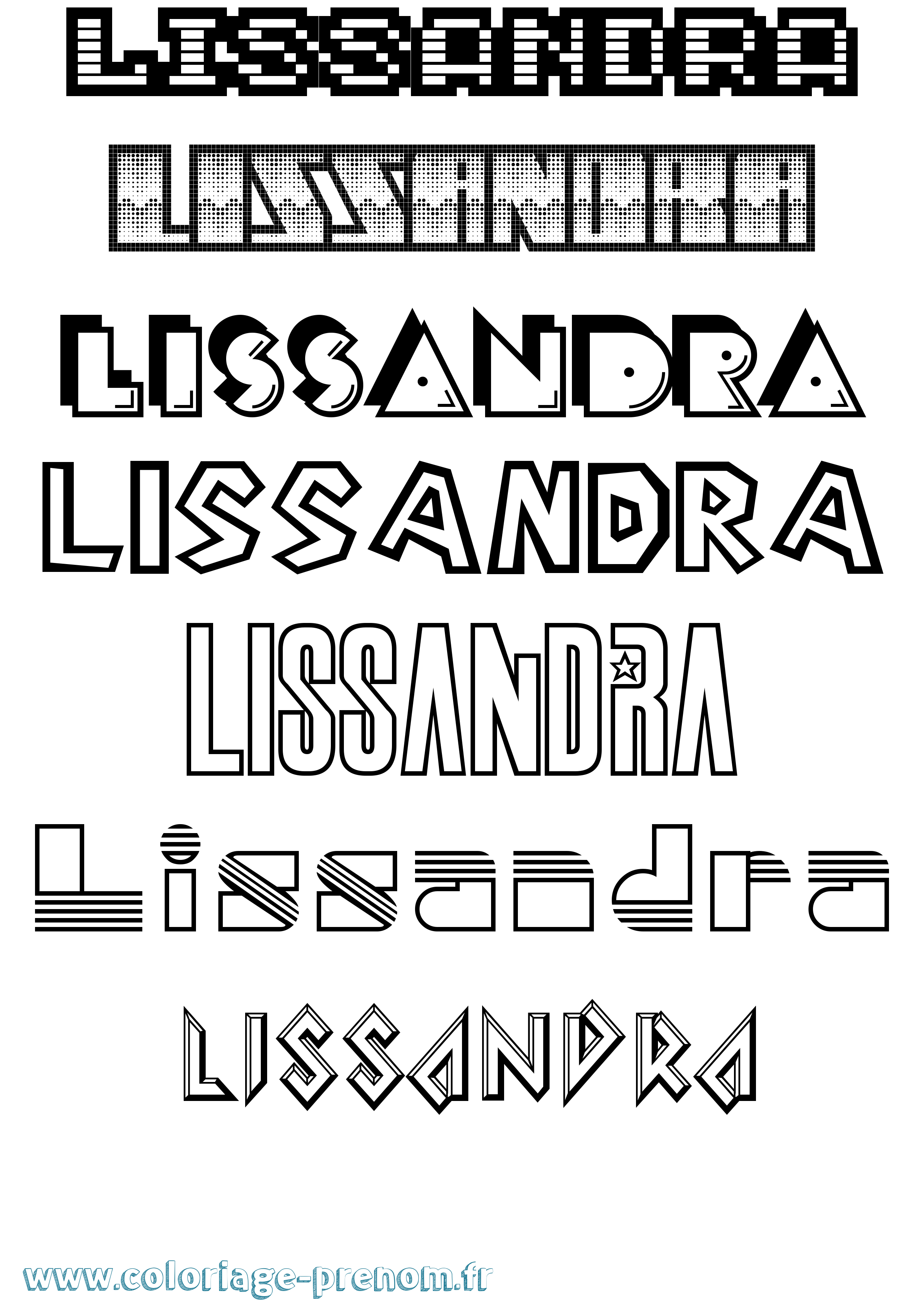 Coloriage Lissandra Jeux Vidéos Coloriage prénom Lissandra Jeux Vidéos