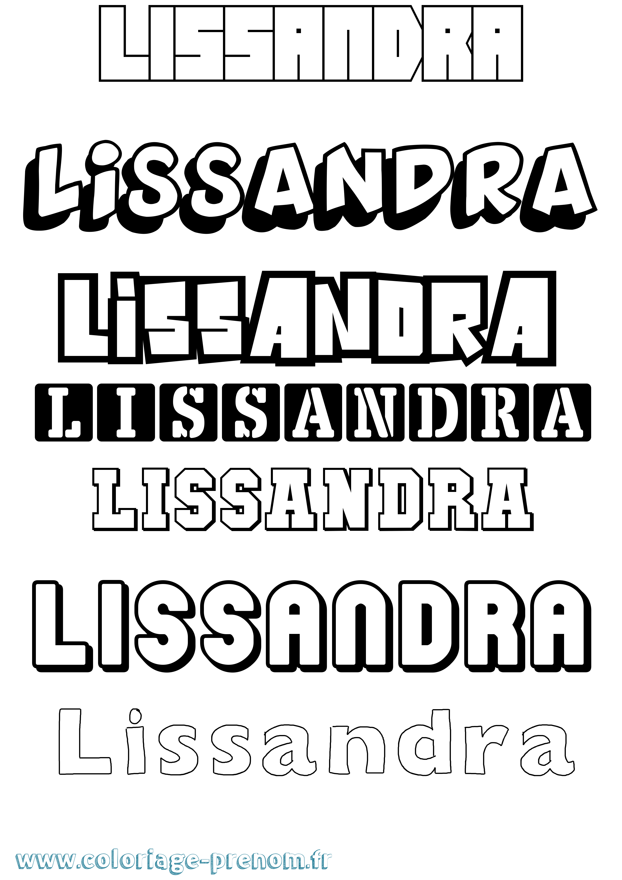 Coloriage Lissandra Simple Coloriage prénom Lissandra Simple