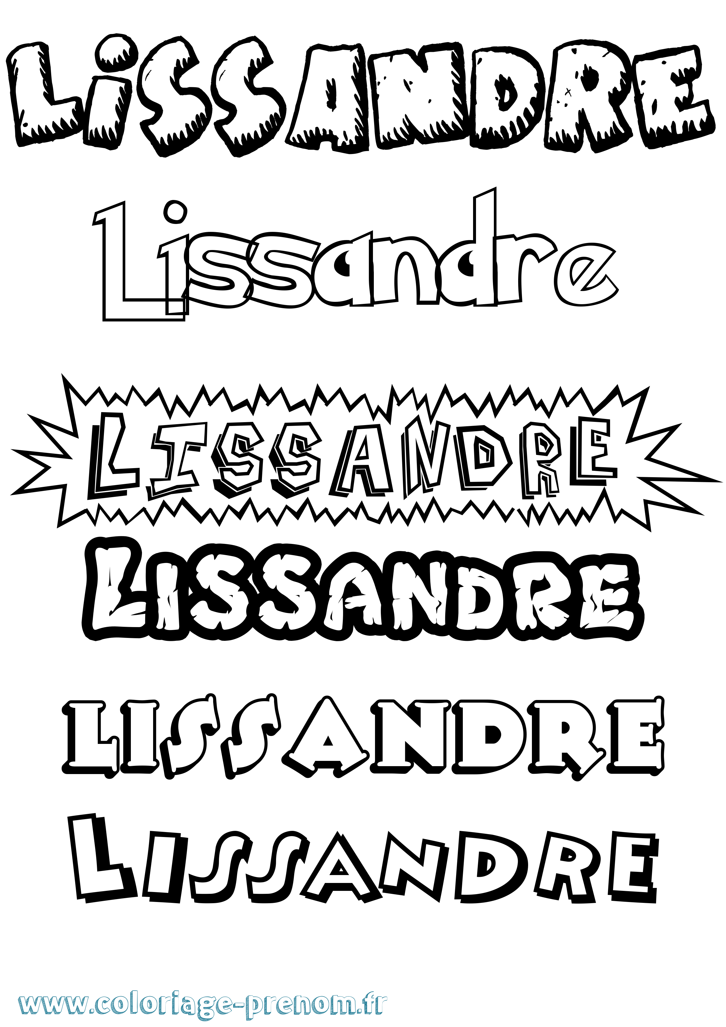 Coloriage Lissandre Dessin Animé Coloriage prénom Lissandre Dessin Animé