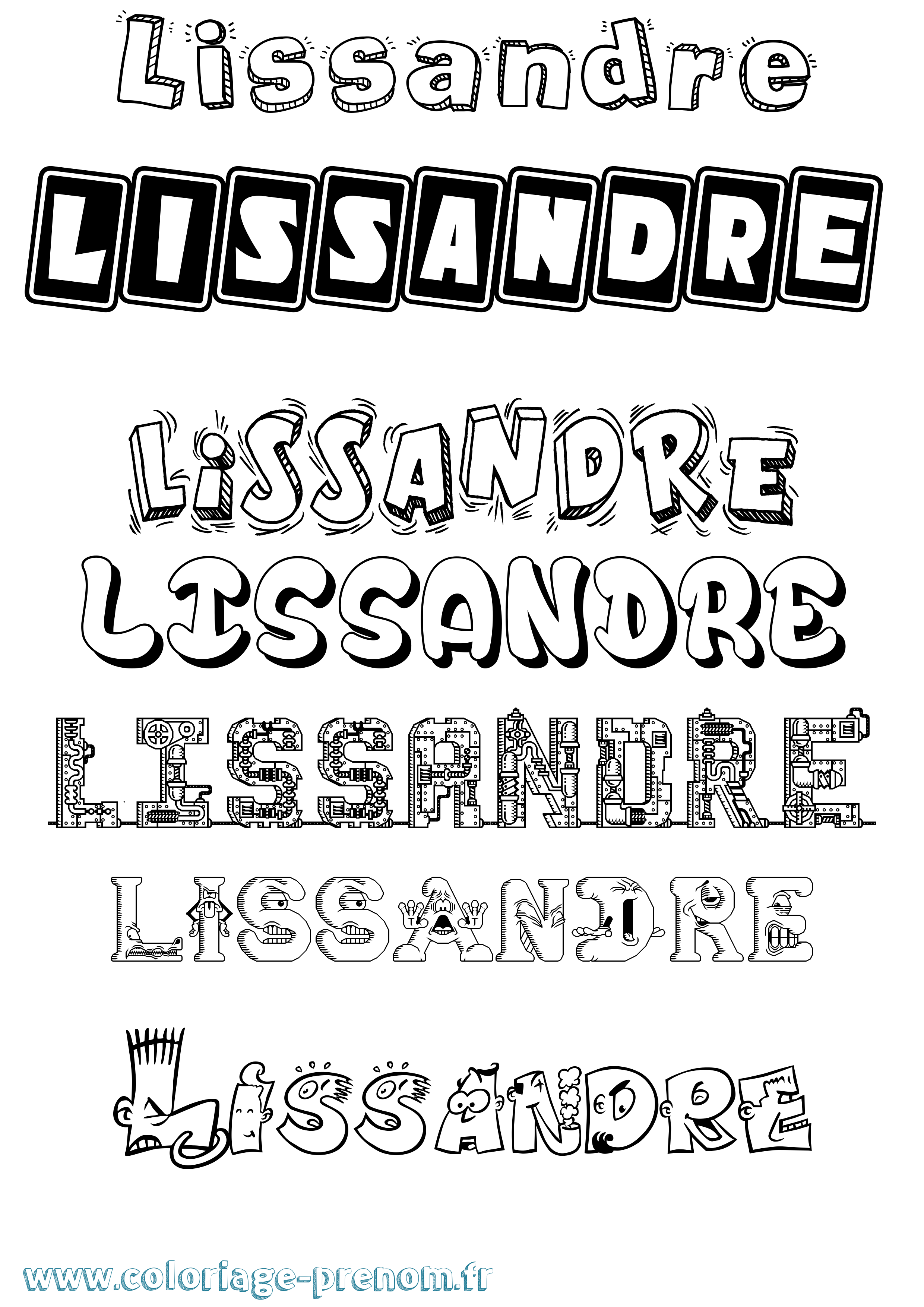Coloriage Lissandre Fun Coloriage prénom Lissandre Fun