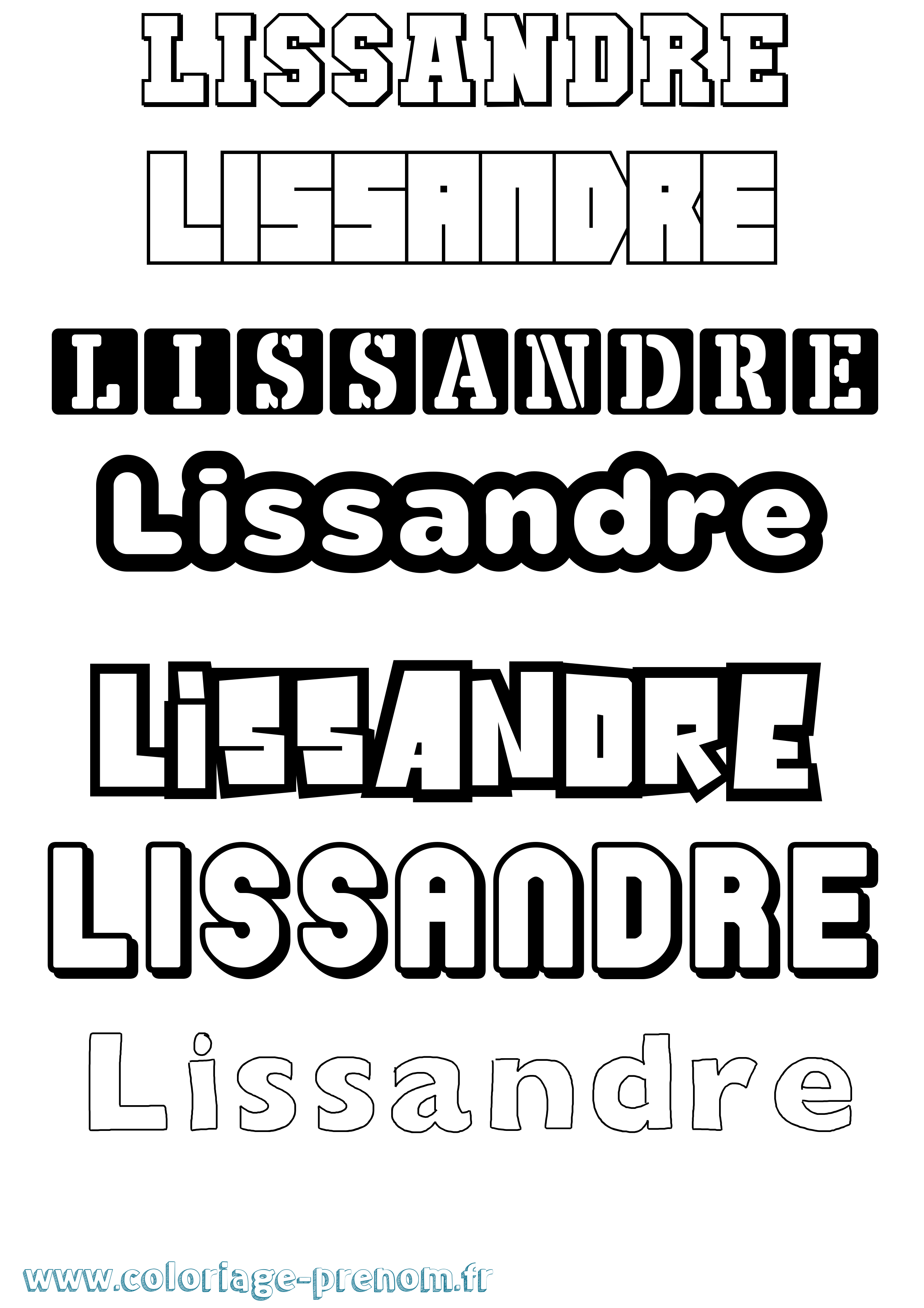 Coloriage Lissandre Simple Coloriage prénom Lissandre Simple