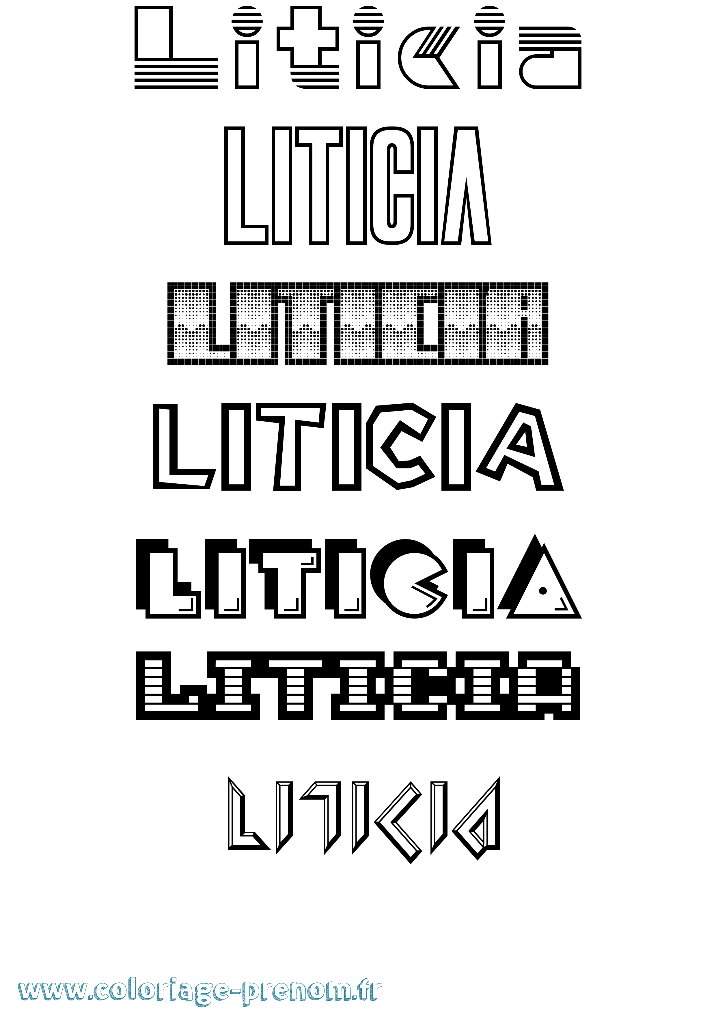 Coloriage Liticia Jeux Vidéos Coloriage prénom Liticia Jeux Vidéos
