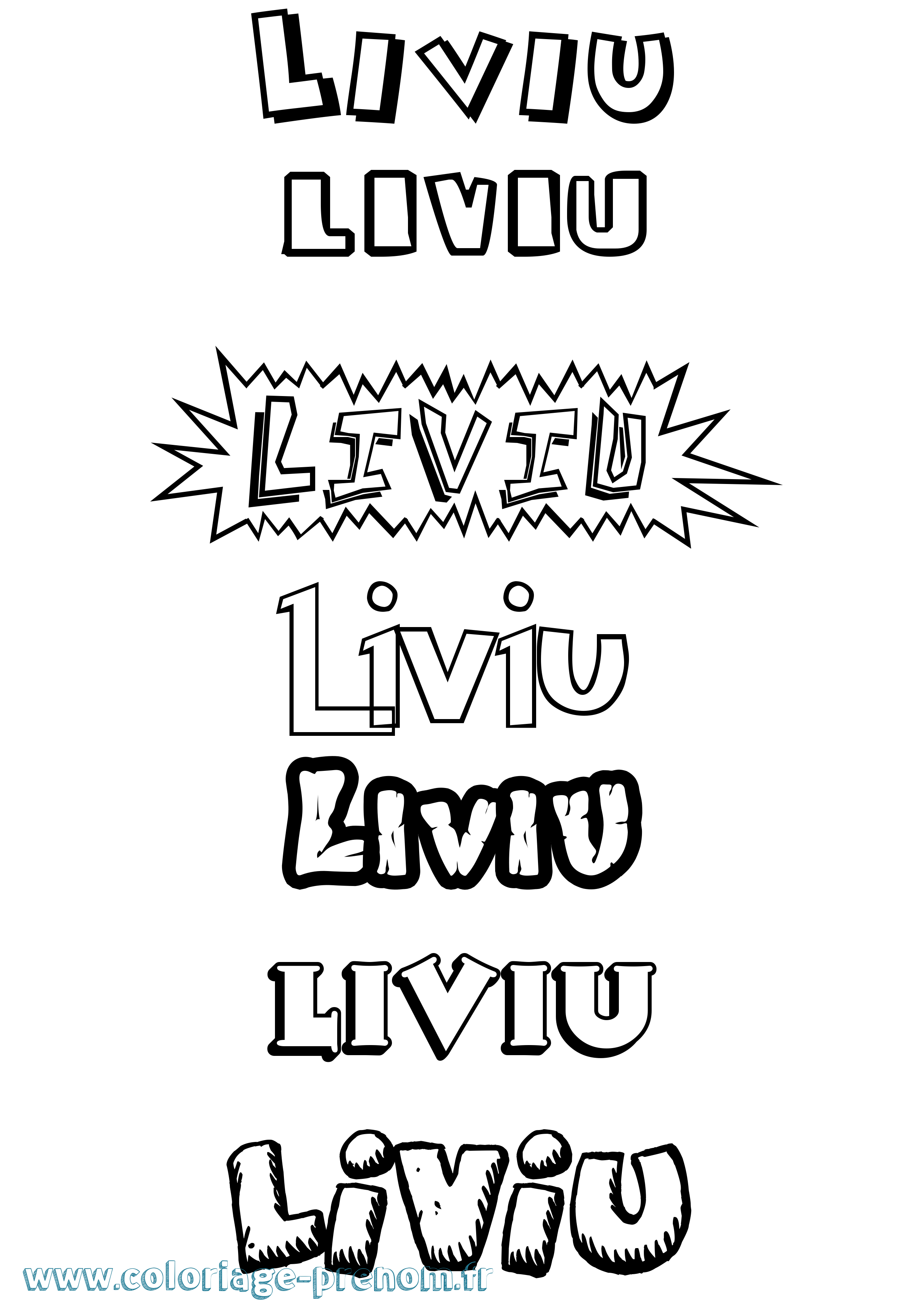 Coloriage Liviu Dessin Animé Coloriage prénom Liviu Dessin Animé
