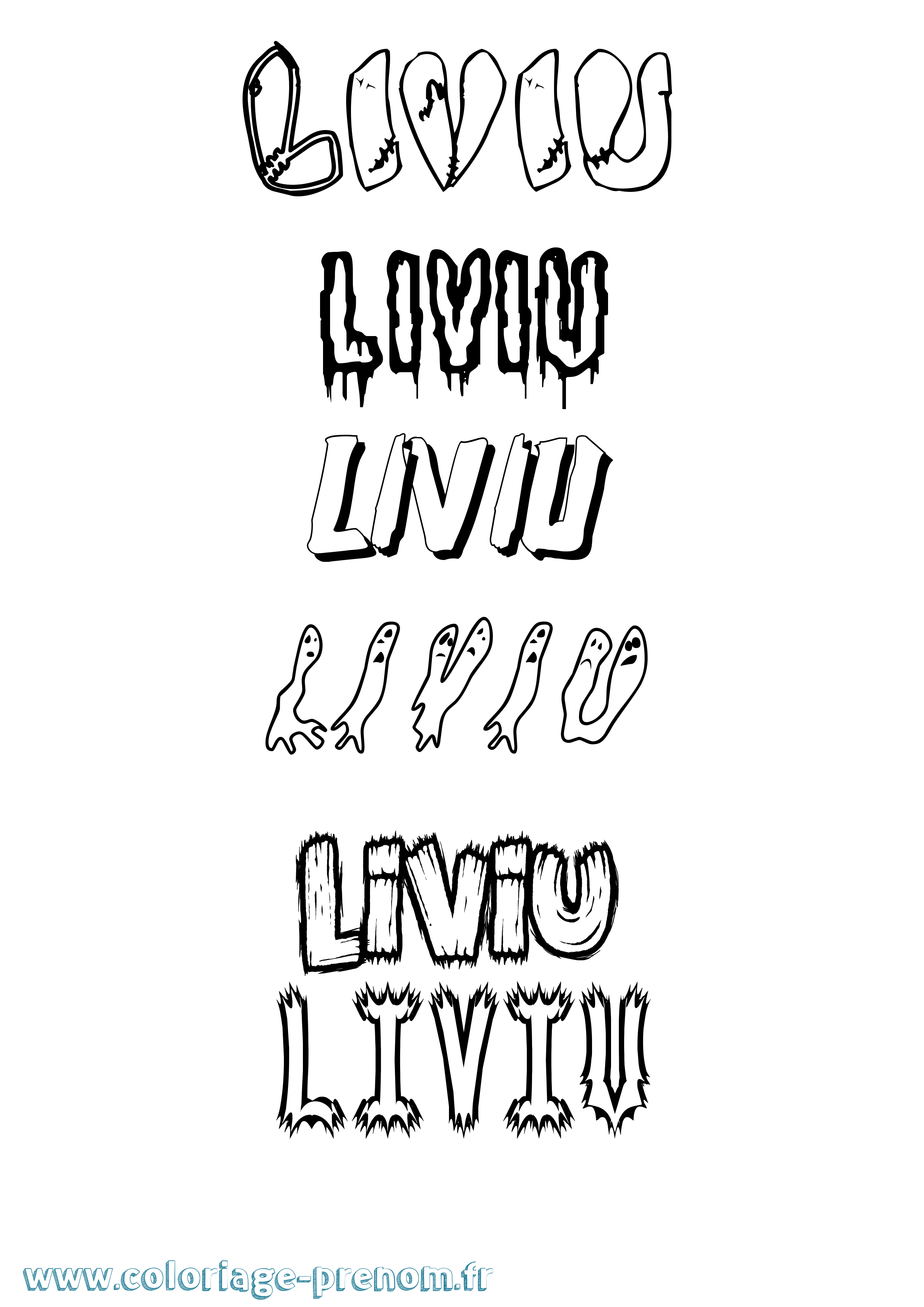 Coloriage Liviu Frisson Coloriage prénom Liviu Frisson