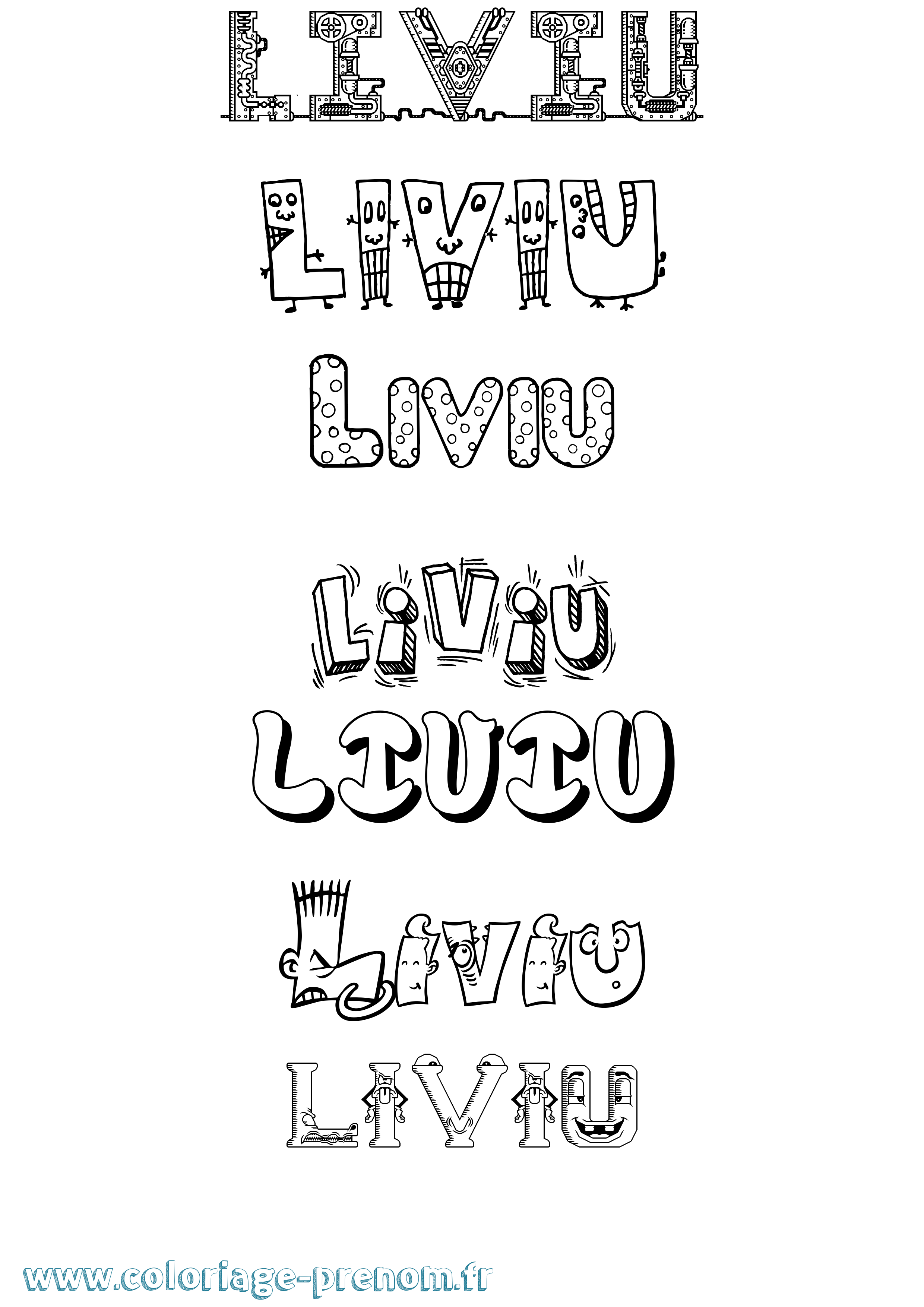 Coloriage Liviu Fun Coloriage prénom Liviu Fun