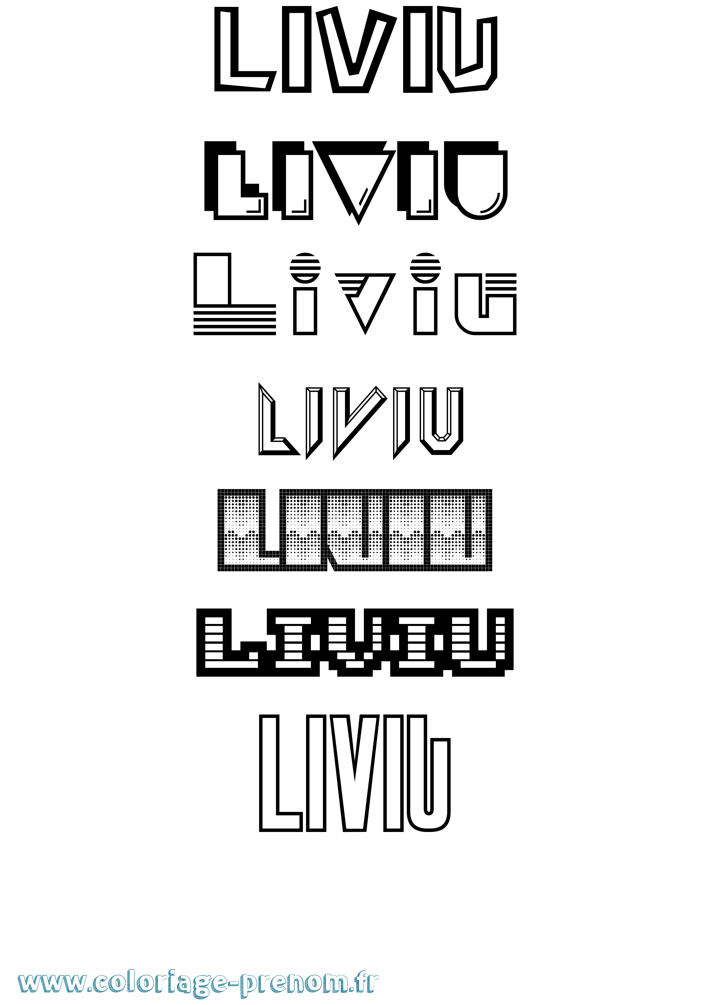 Coloriage Liviu Jeux Vidéos Coloriage prénom Liviu Jeux Vidéos