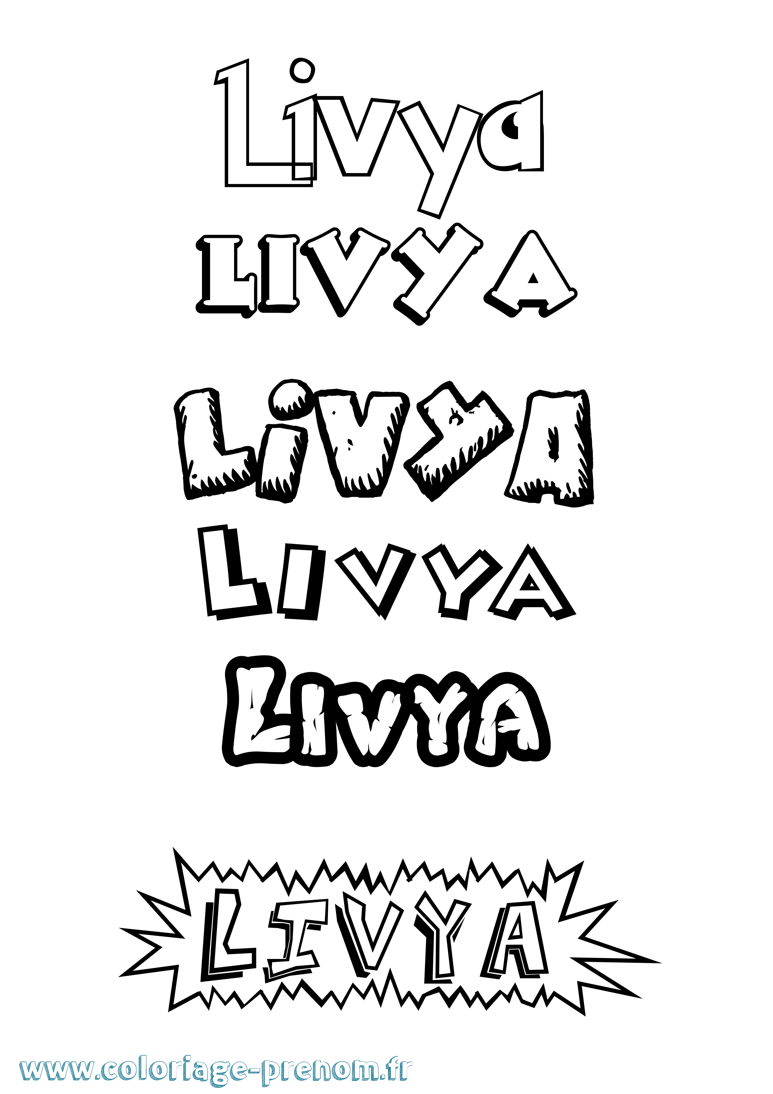 Coloriage Livya Dessin Animé Coloriage prénom Livya Dessin Animé
