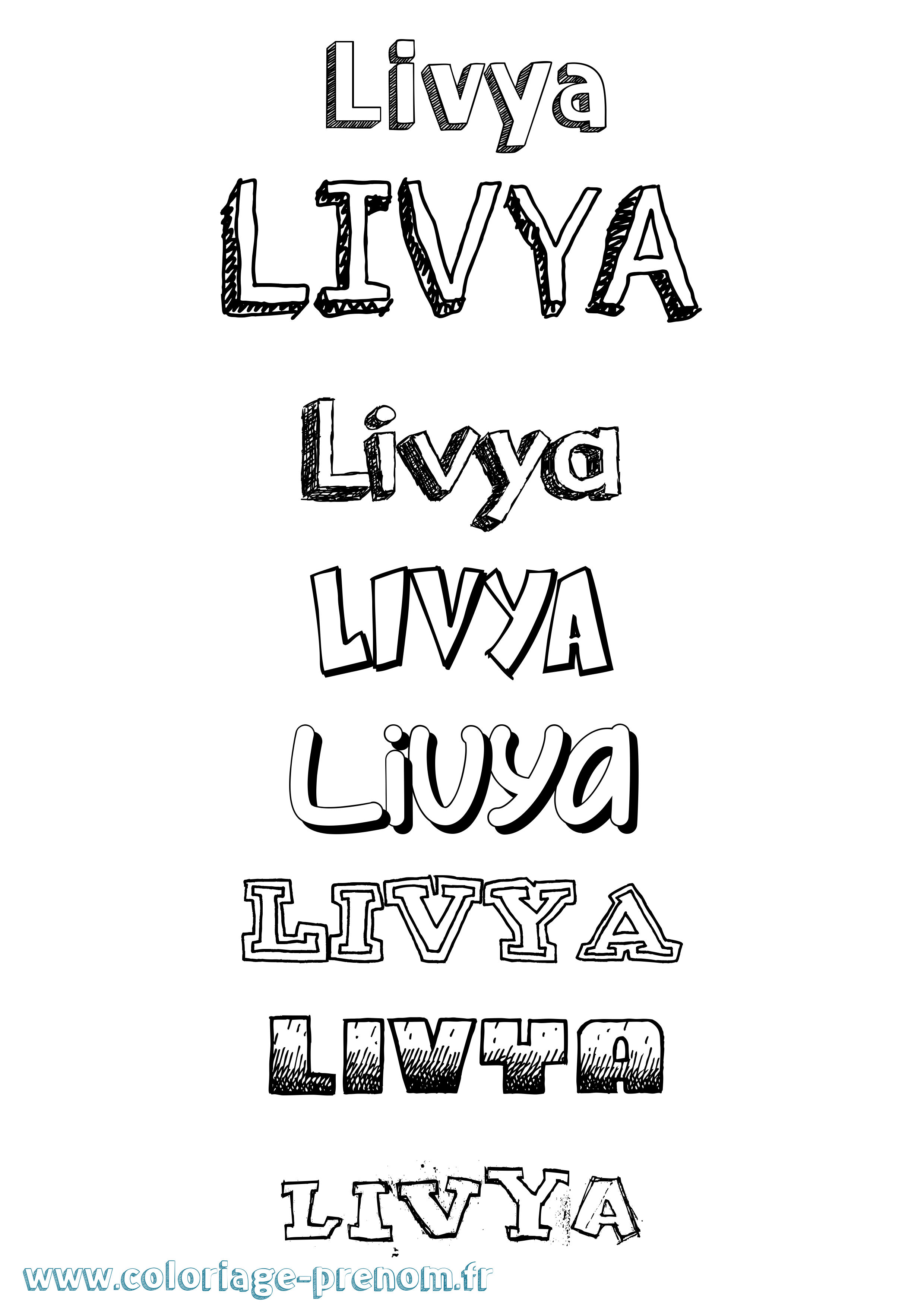 Coloriage Livya Dessiné Coloriage prénom Livya Dessiné