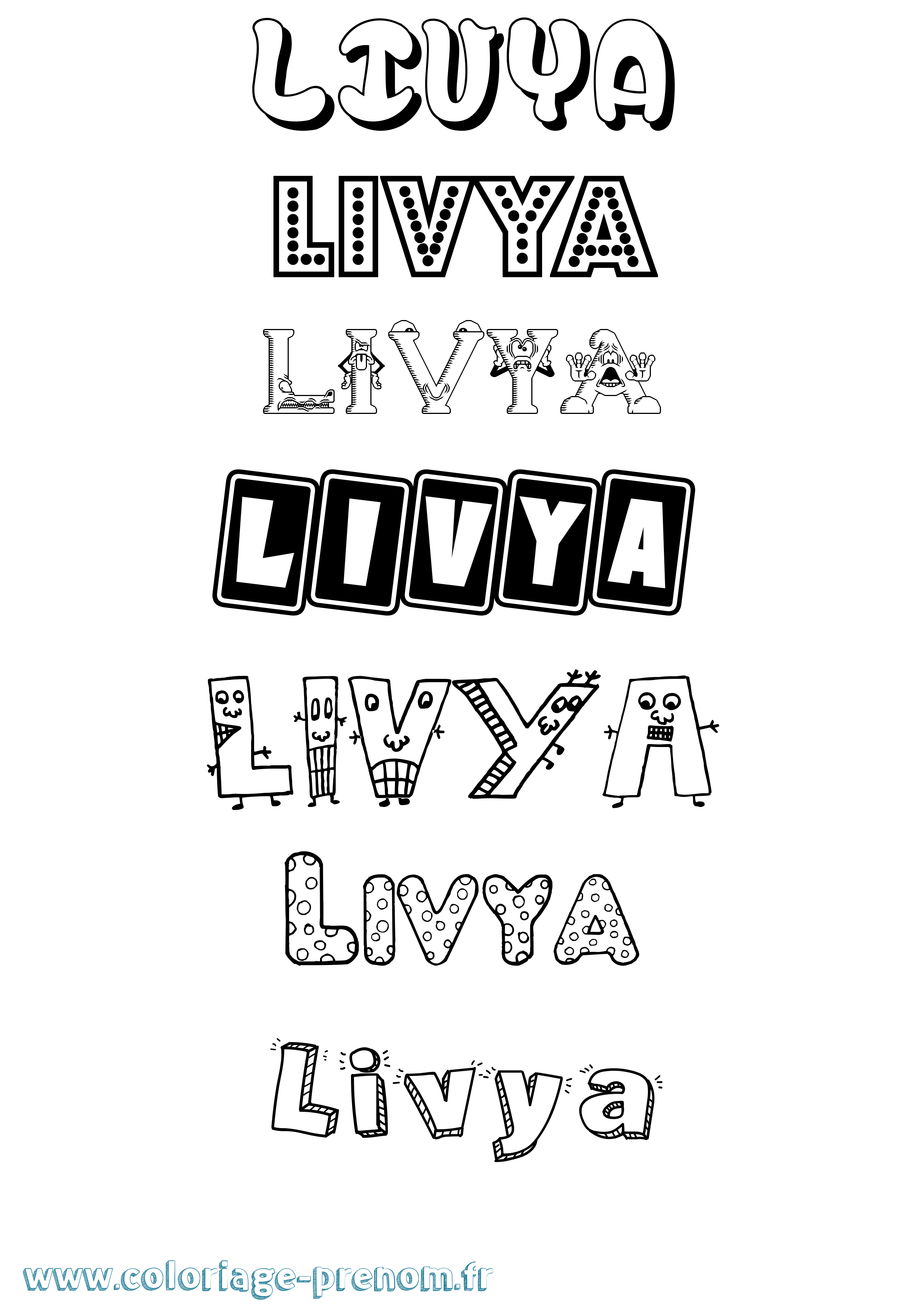 Coloriage Livya Fun Coloriage prénom Livya Fun
