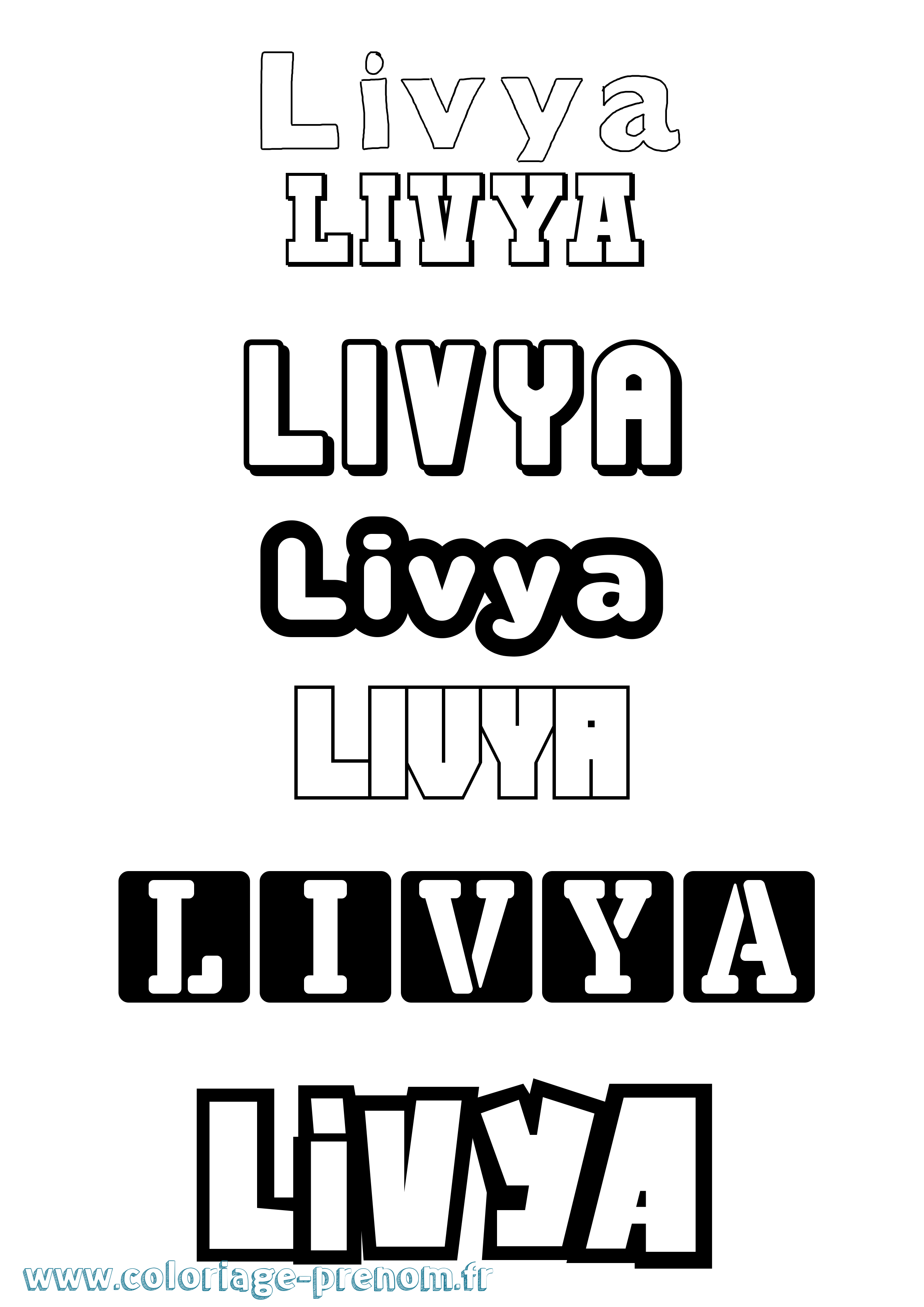 Coloriage Livya Simple Coloriage prénom Livya Simple