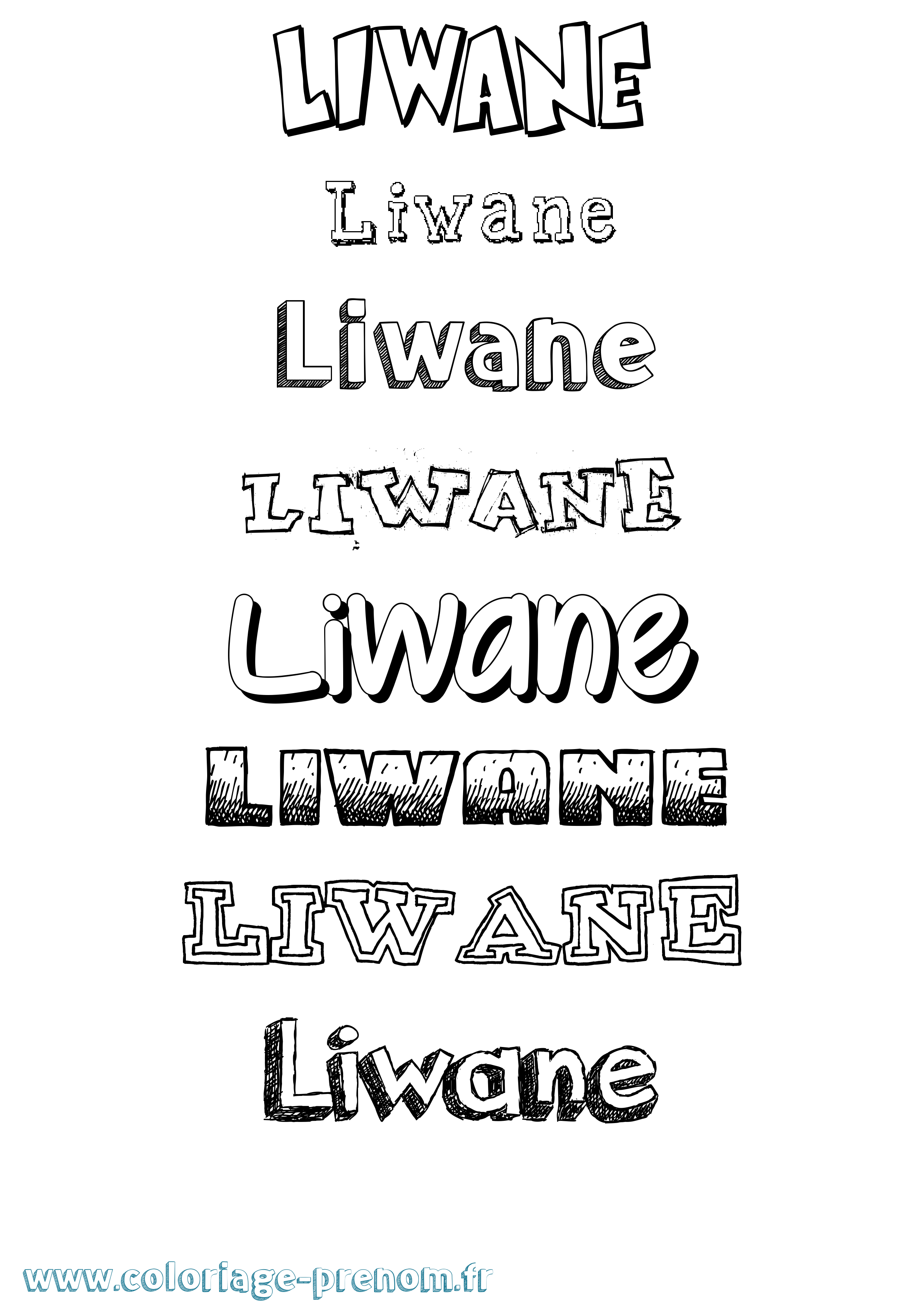 Coloriage Liwane Dessiné Coloriage prénom Liwane Dessiné