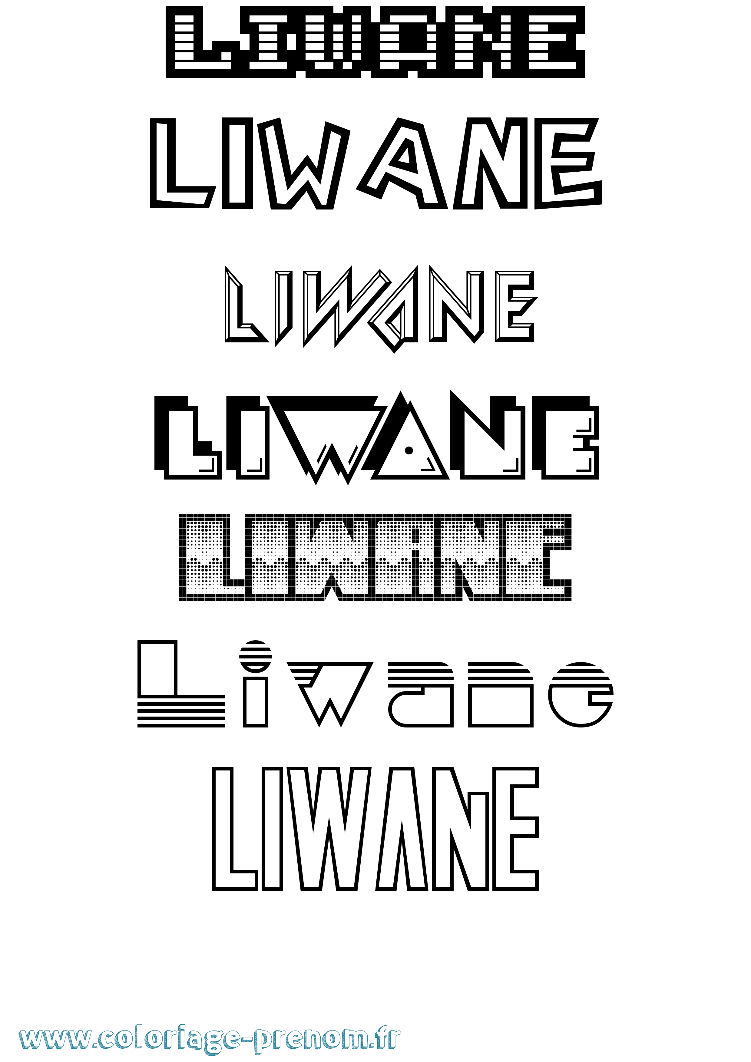 Coloriage Liwane Jeux Vidéos Coloriage prénom Liwane Jeux Vidéos