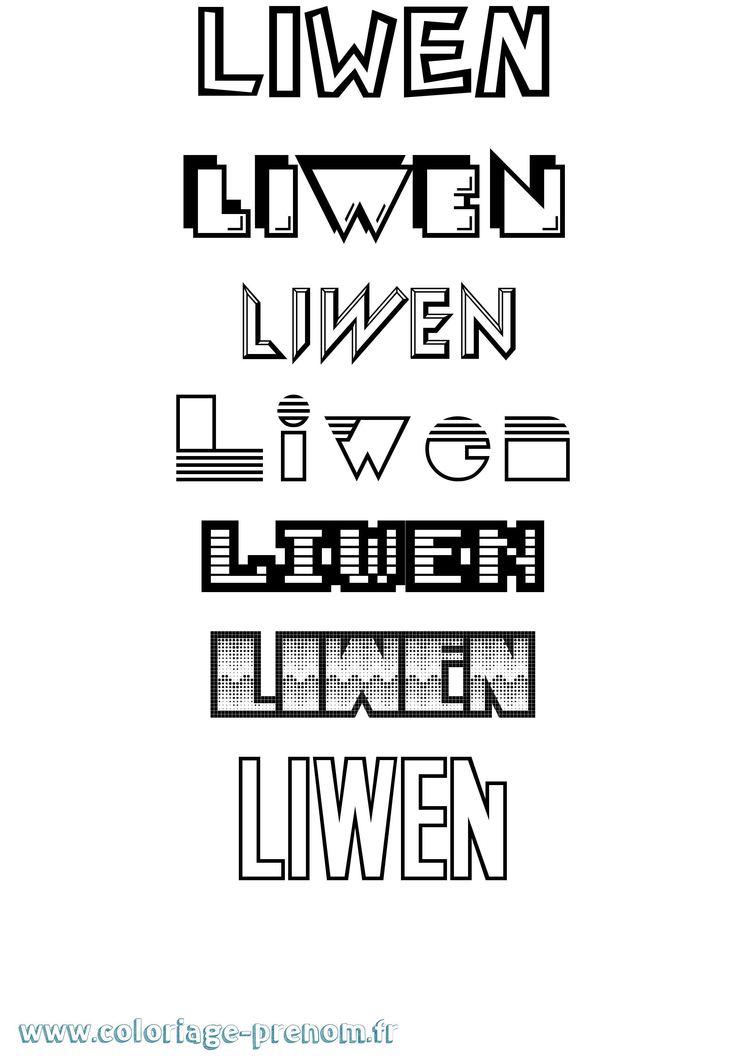 Coloriage Liwen Jeux Vidéos Coloriage prénom Liwen Jeux Vidéos