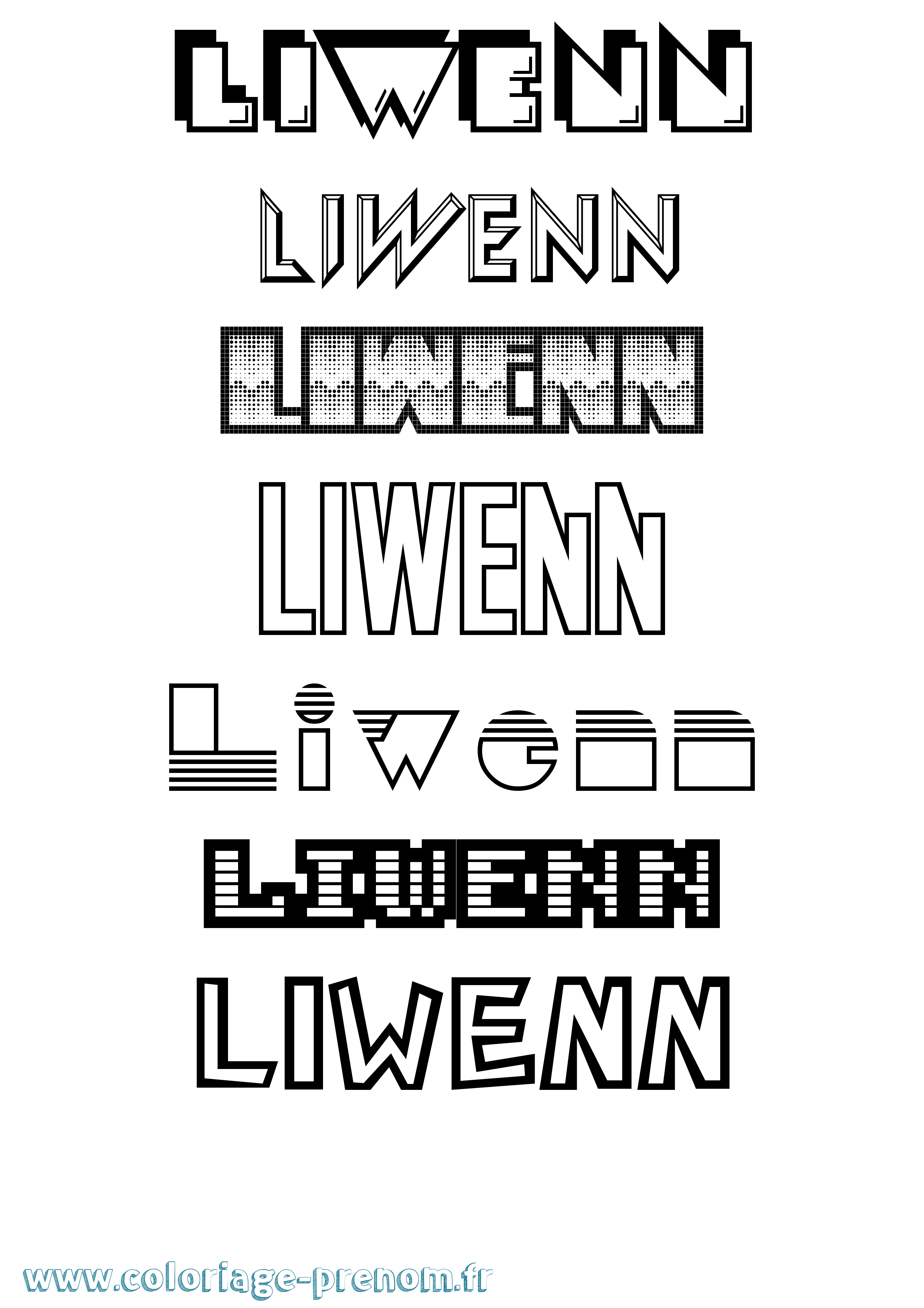 Coloriage Liwenn Jeux Vidéos Coloriage prénom Liwenn Jeux Vidéos